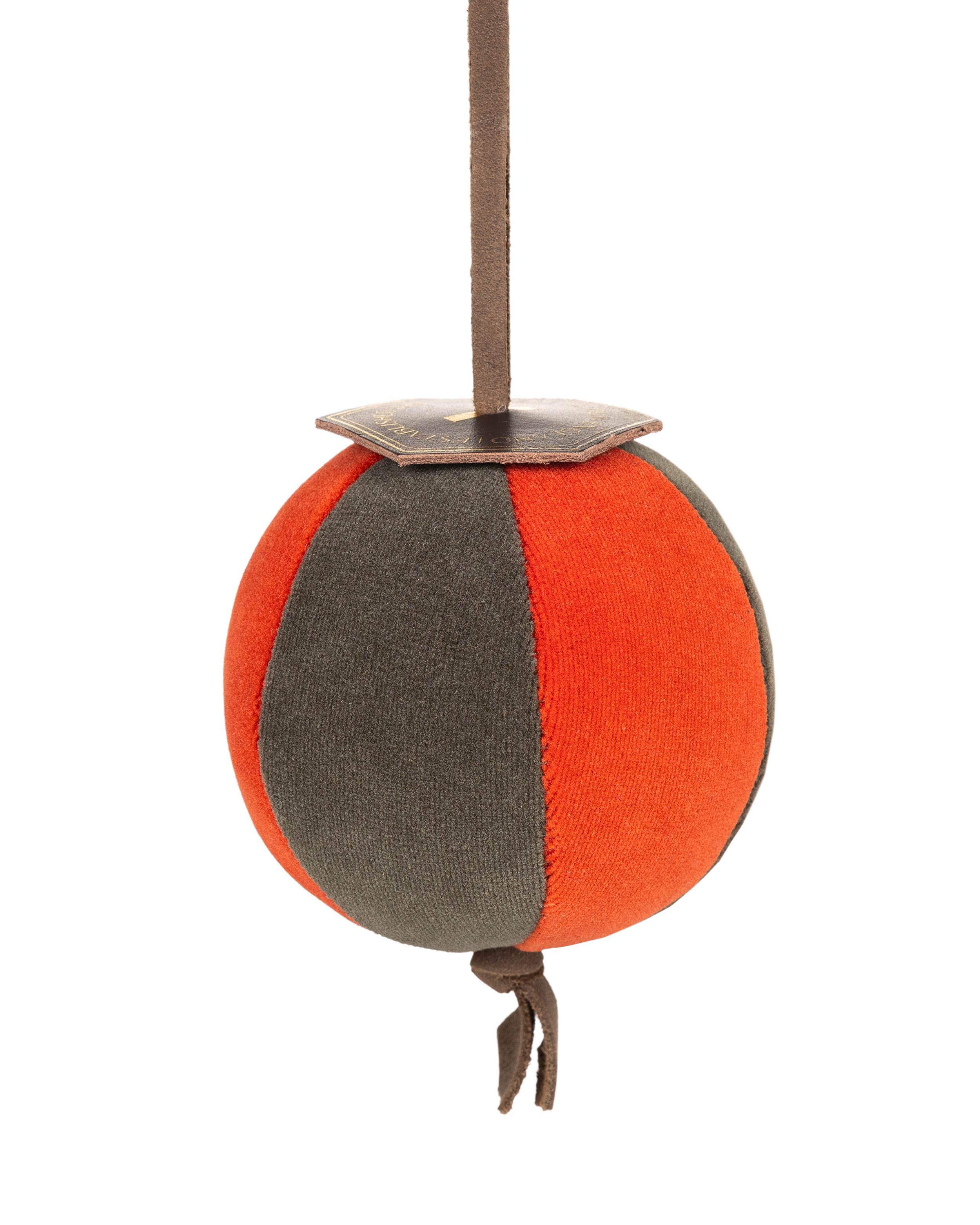 Velvet Segment Bauble | Khaki/Rich Orange