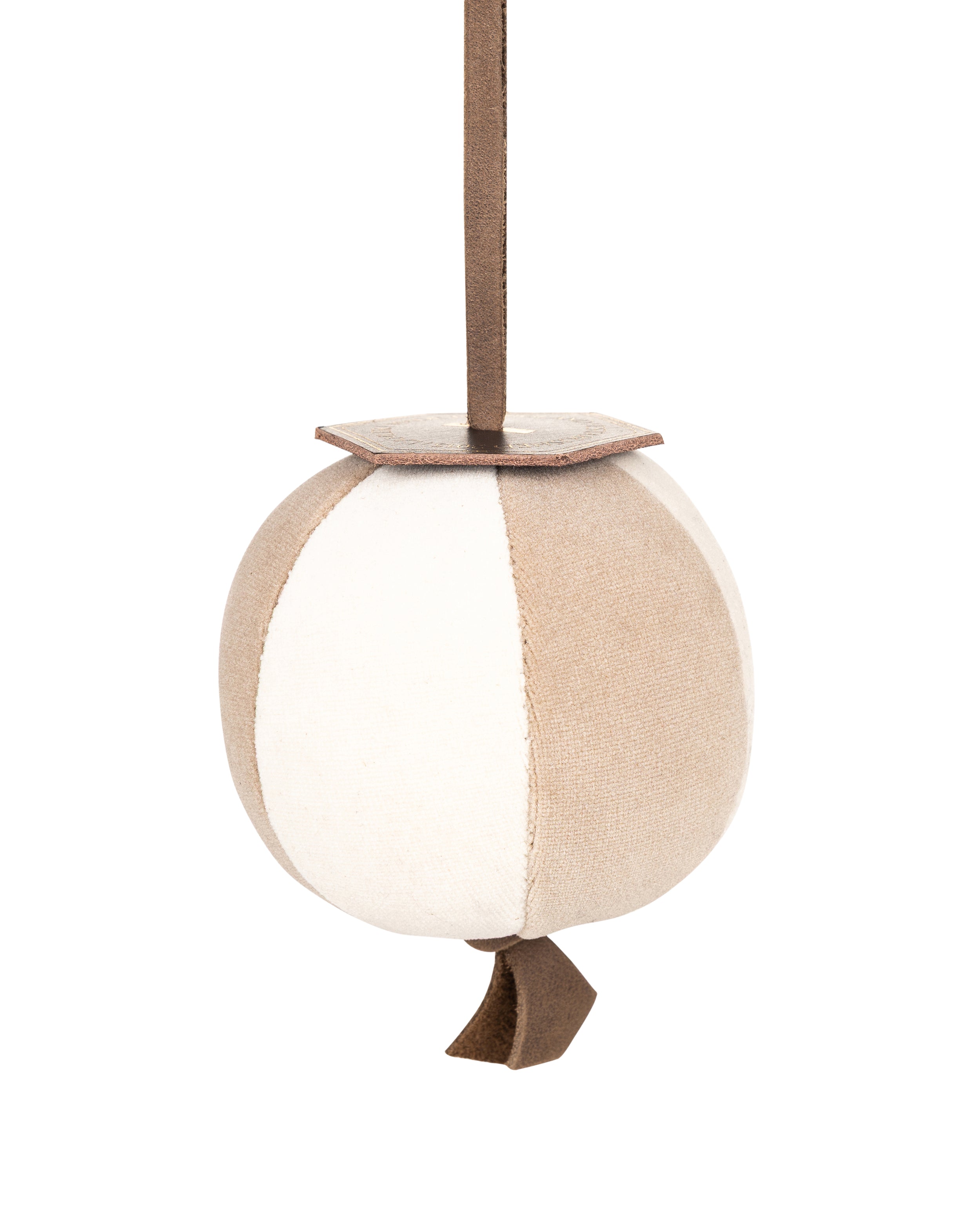 Velvet Segment Bauble | Ivory/Sand