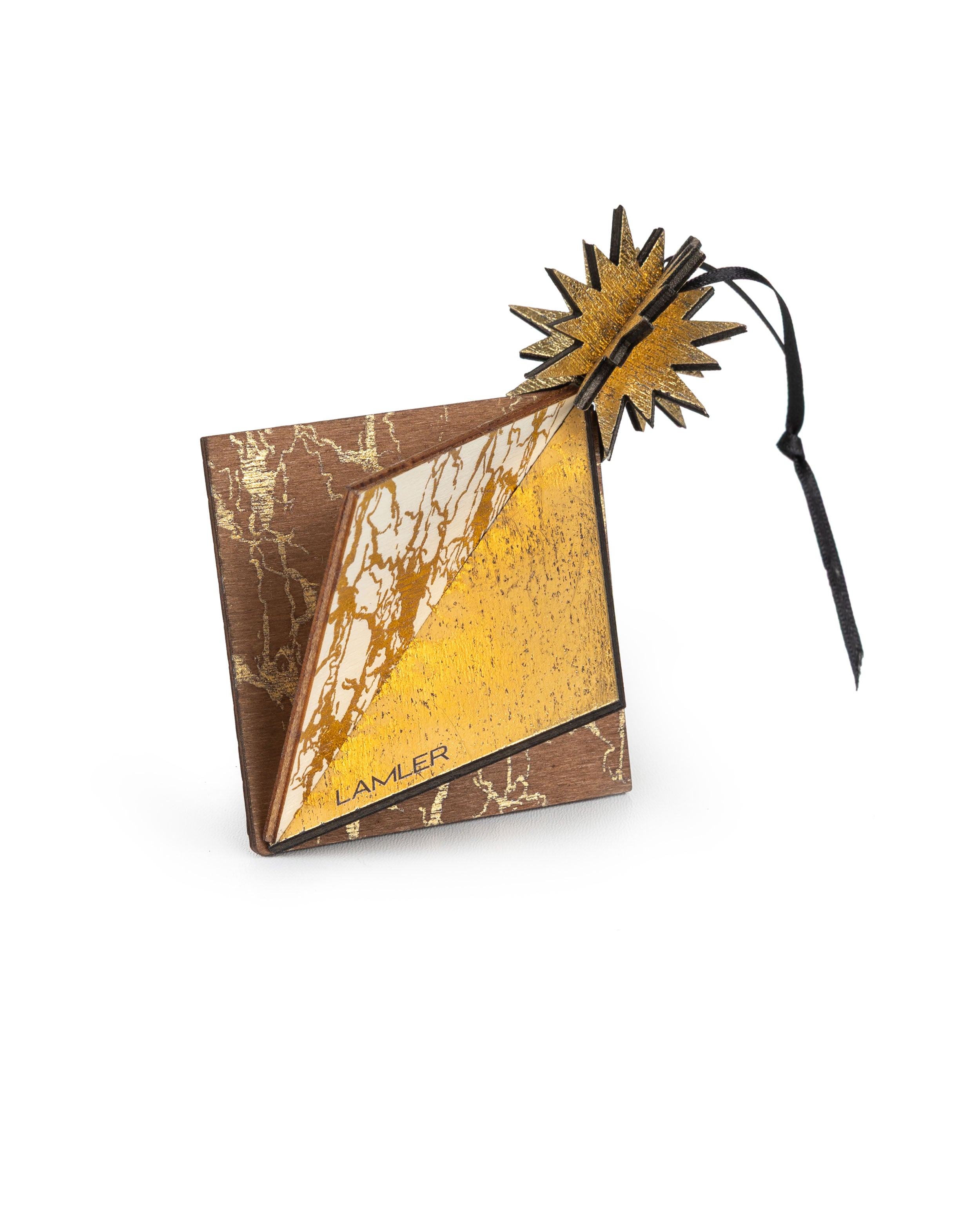 Wooden Bauble | Diamond Tile in Coffee/Black