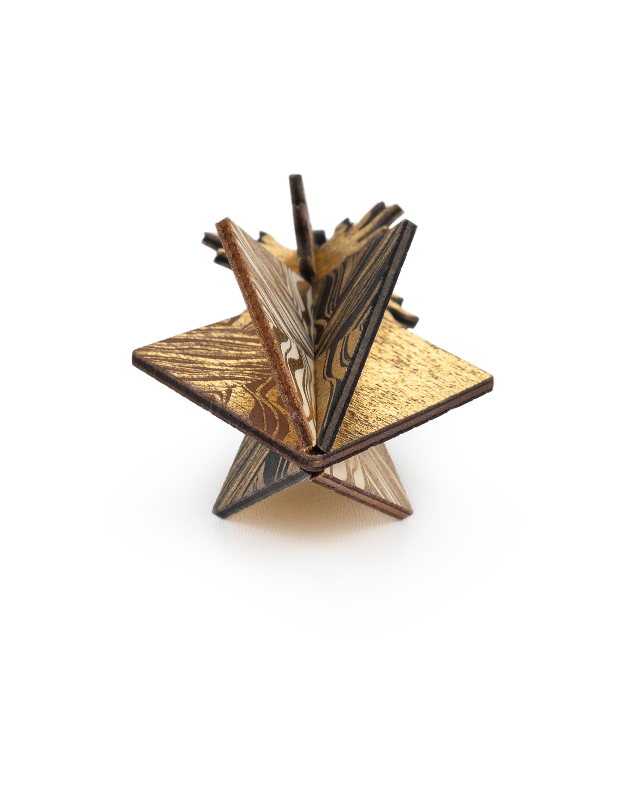 Wooden Bauble | Seed Head in Black/Ochre