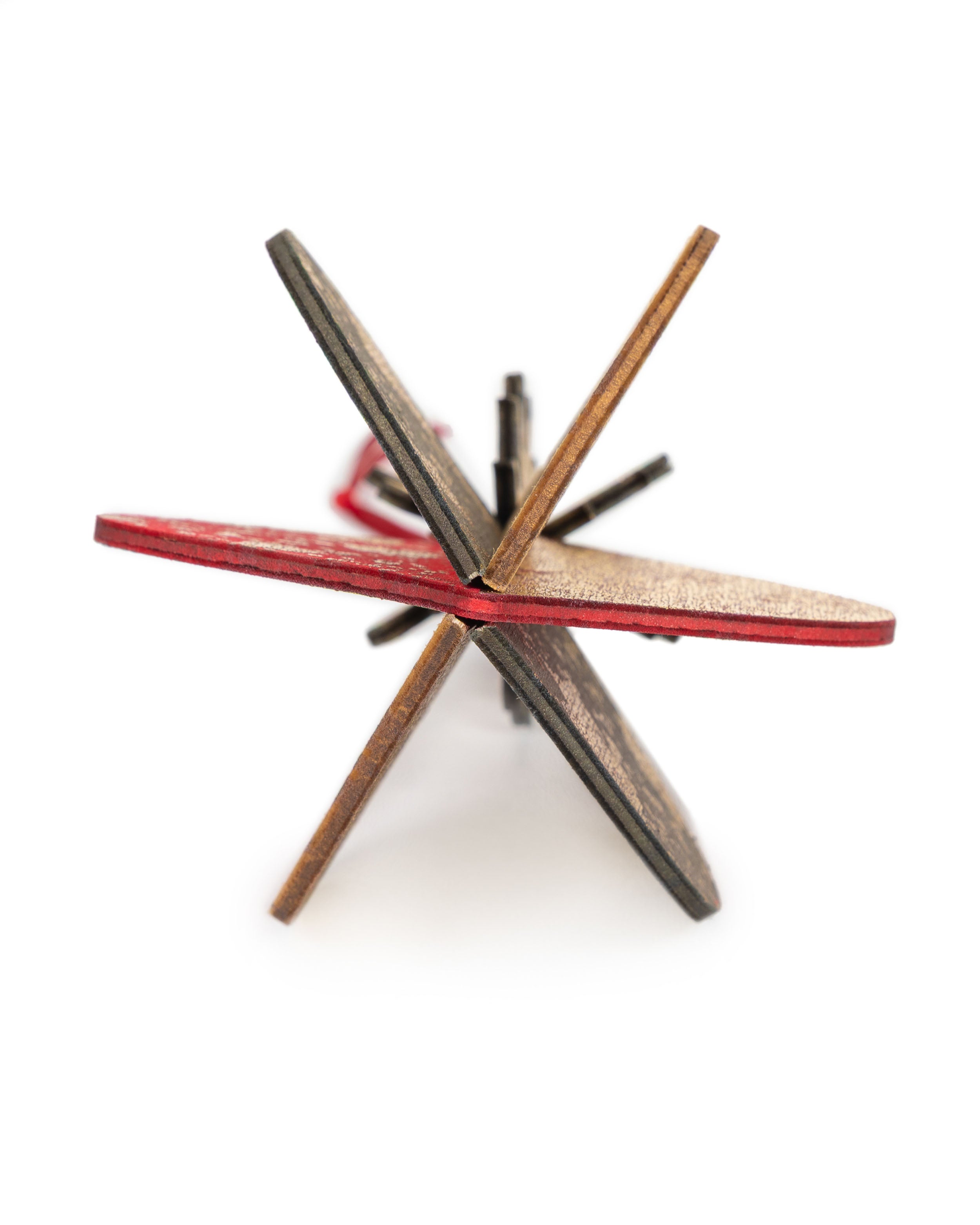 Wooden Bauble | Meringue in Red Wine/Soft Green