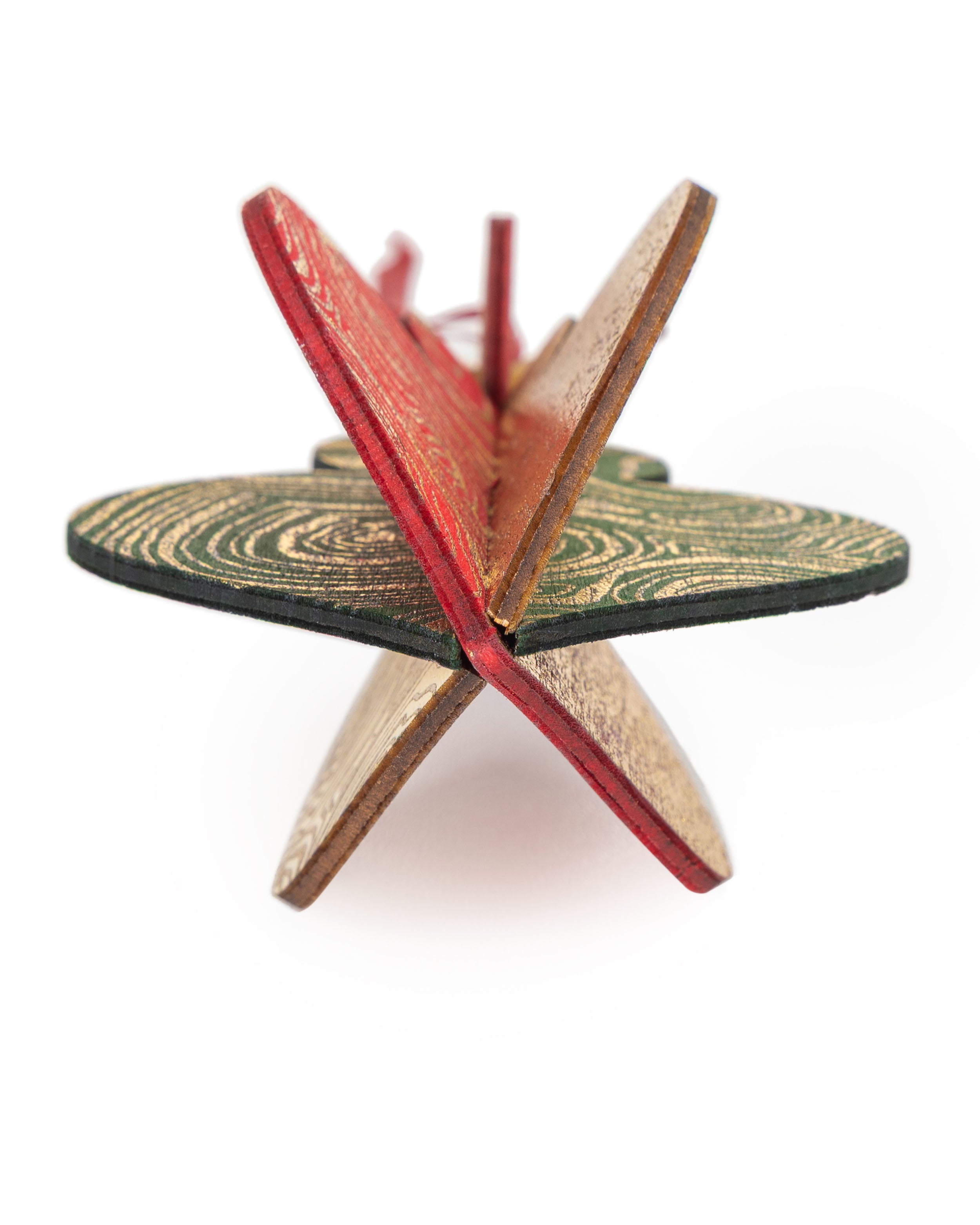 Wooden Bauble | PontyPine in Red/Green