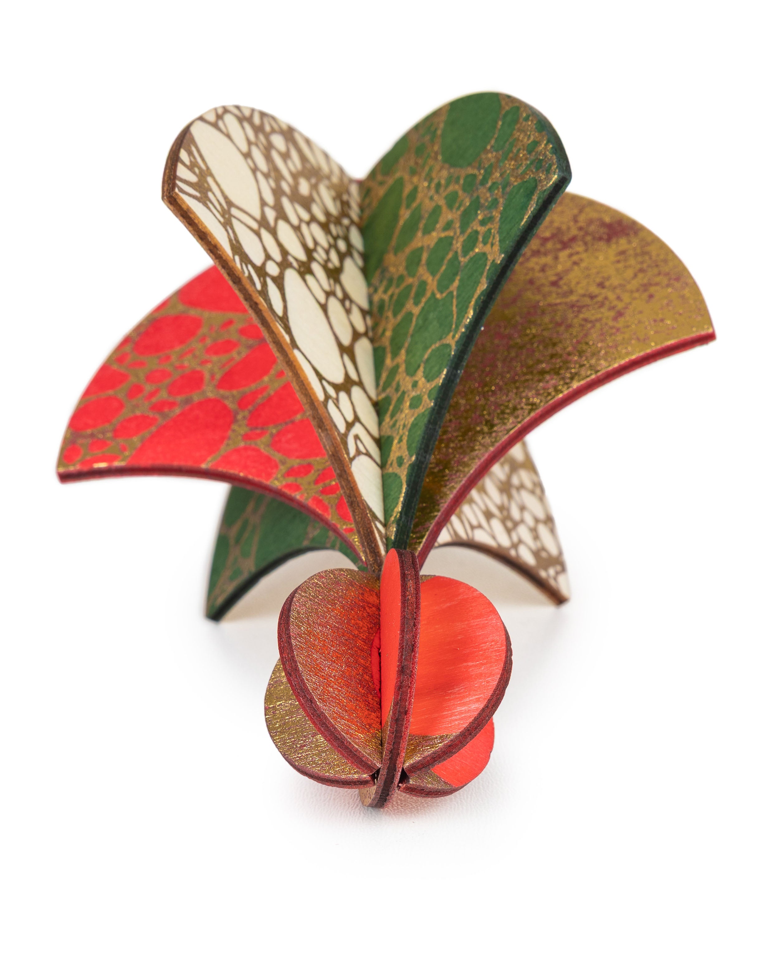 Wooden Bauble | Parachute in Red/Green