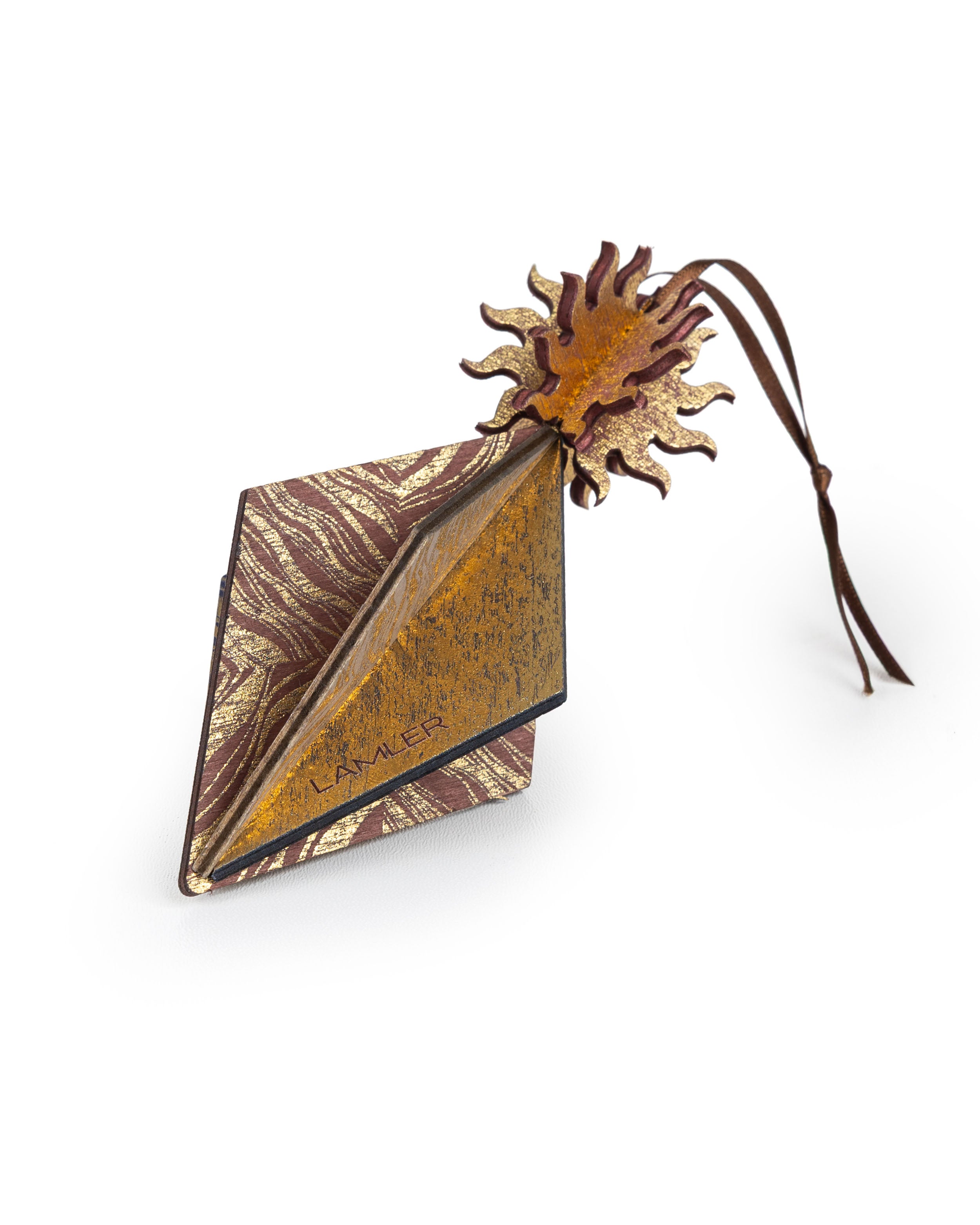 Wooden Bauble | Seed Head in Soft Blue/Brown