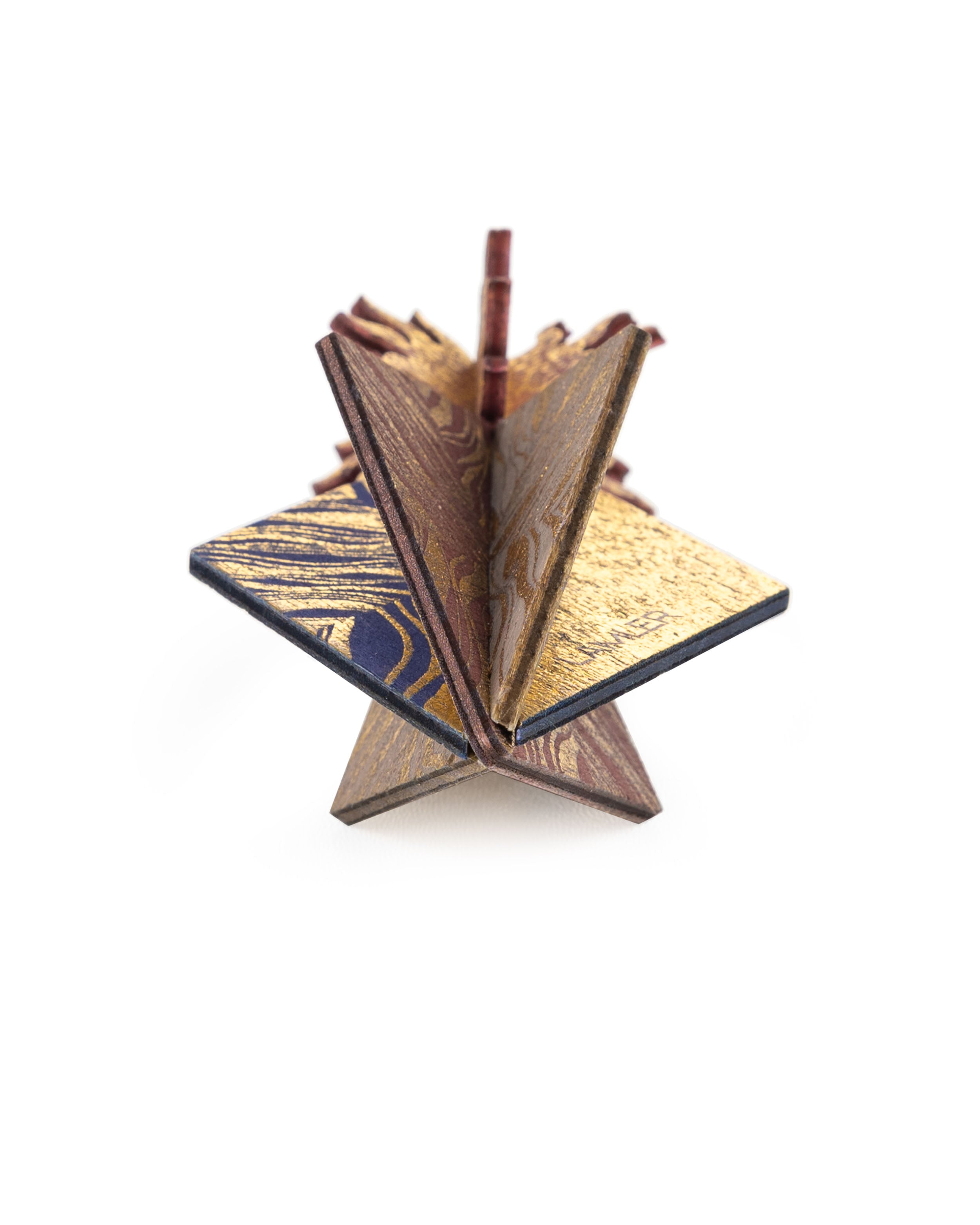 Wooden Bauble | Seed Head in Soft Blue/Brown