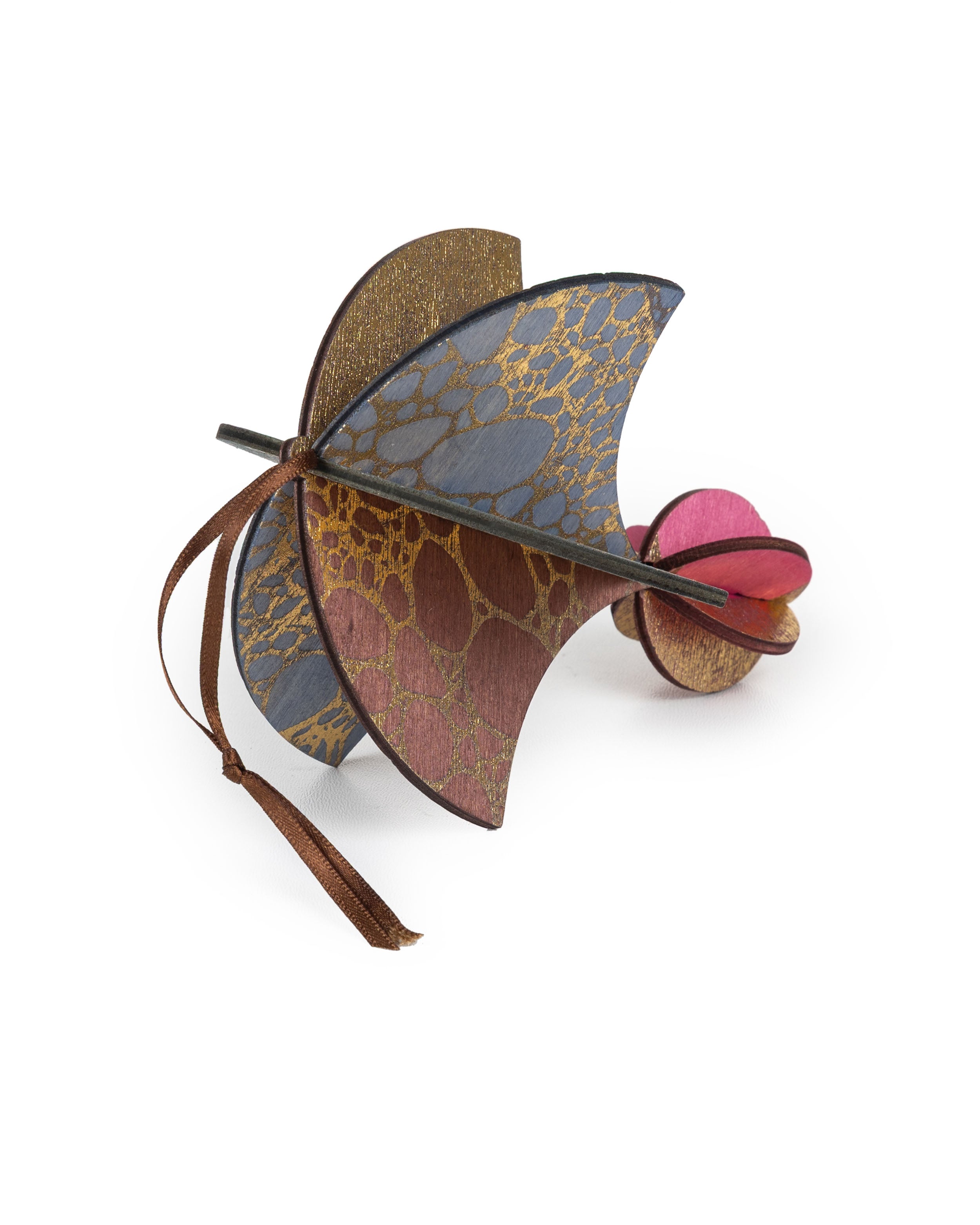 Wooden Bauble | Parachute in Soft Blue/Pinks