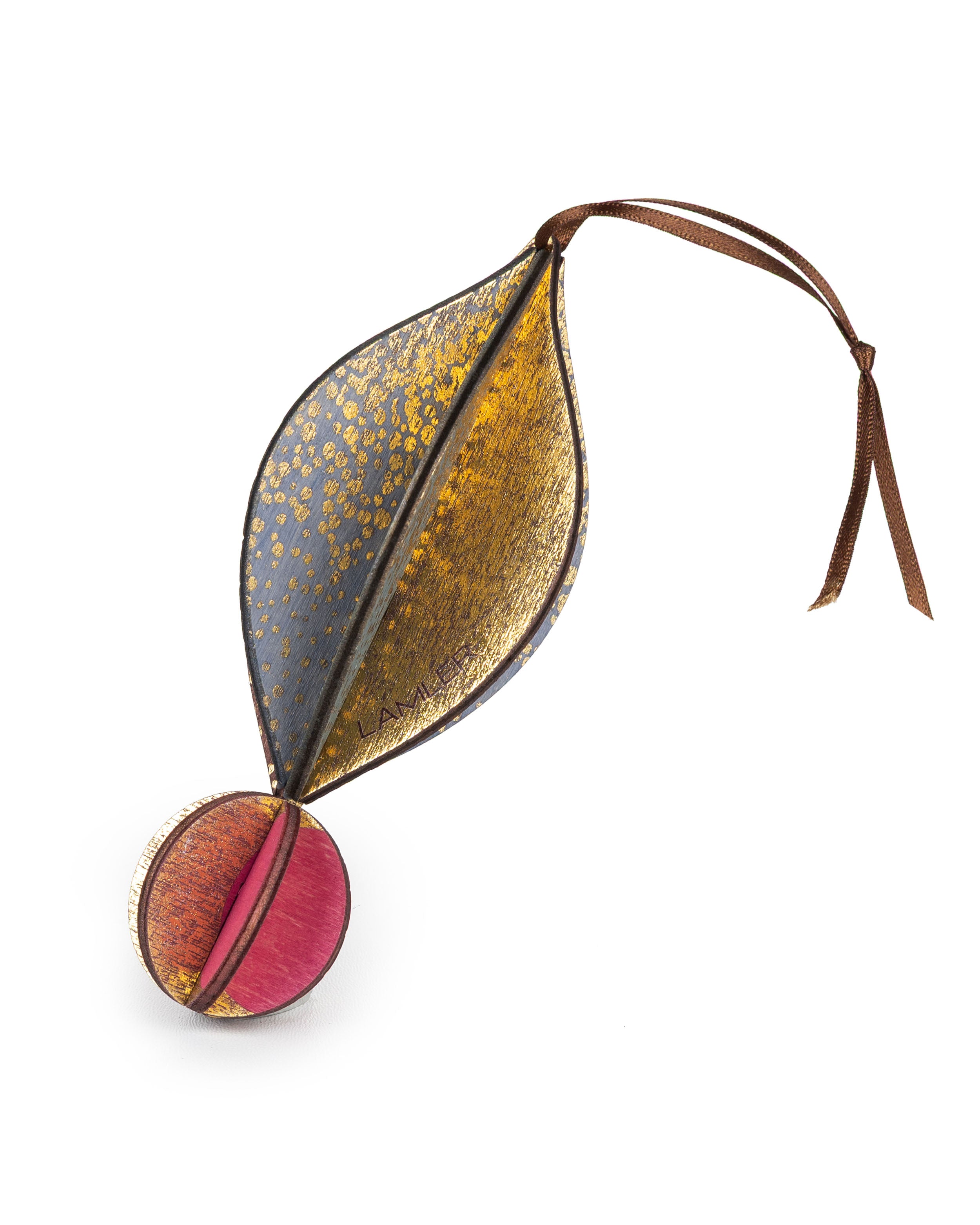 Wooden Bauble | Petal in Soft Blue/Pinks