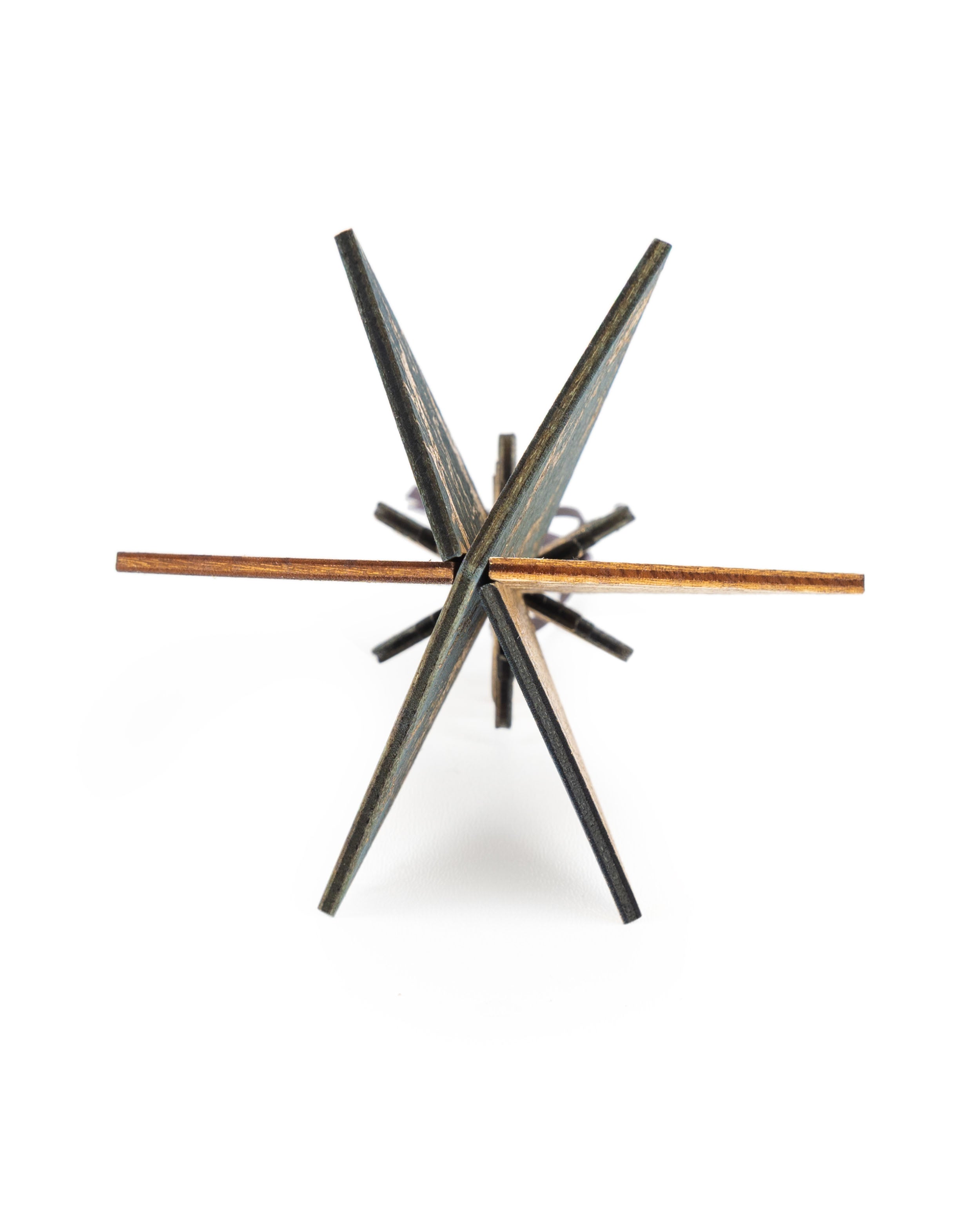 Wooden Bauble | Diamond Tile in Charcoal/Ivory