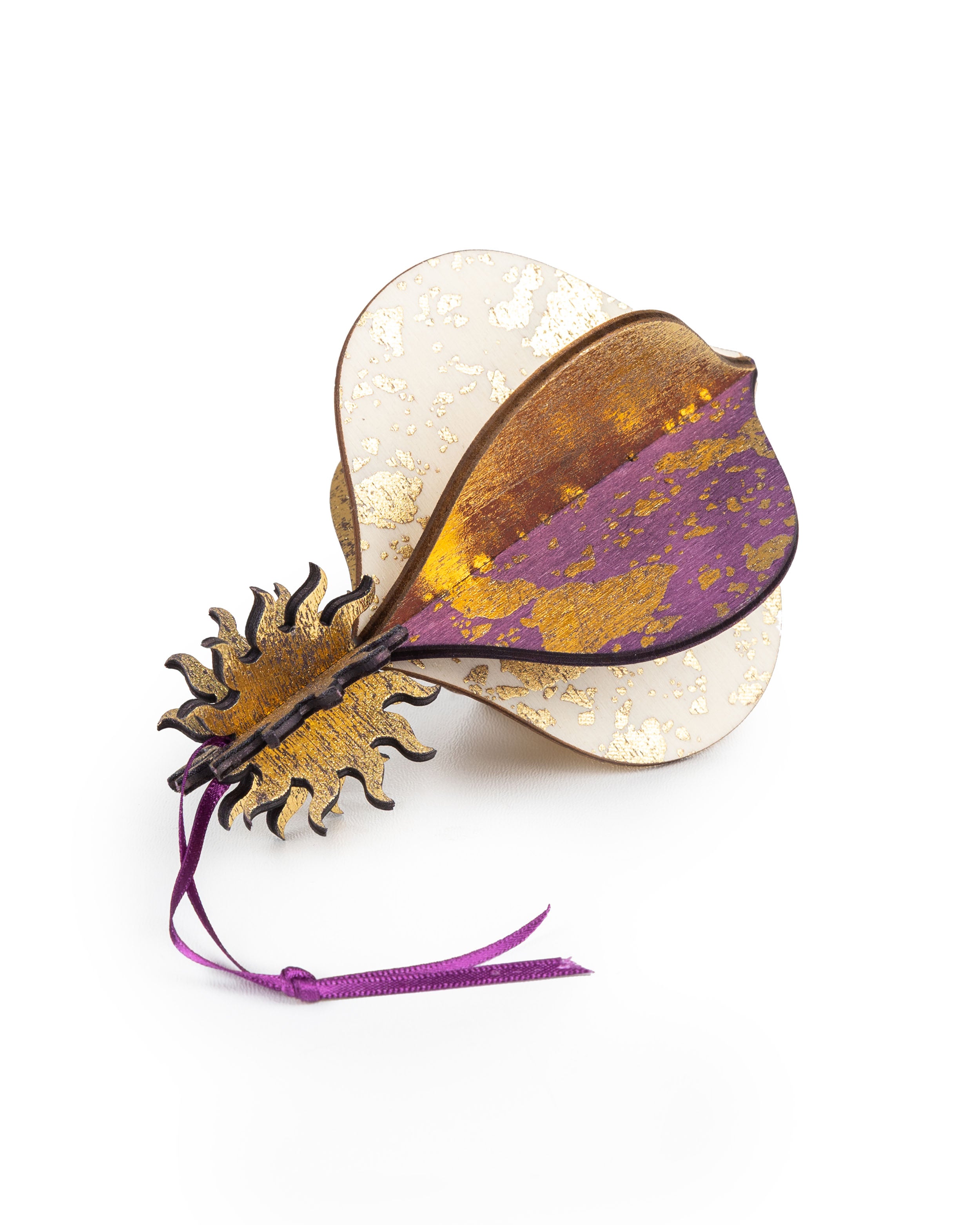 Wooden Bauble | Meringue in Purple