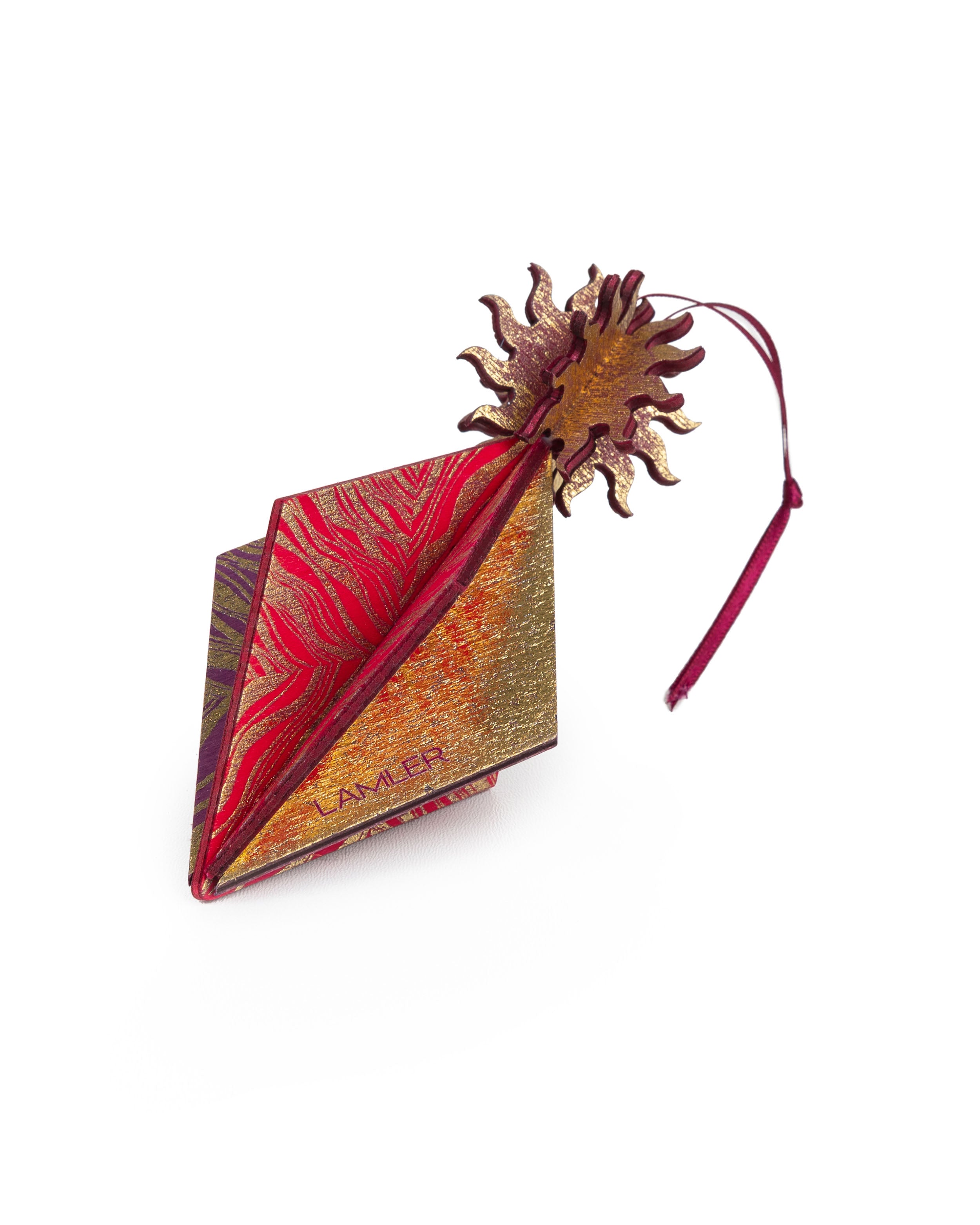 Wooden Bauble | Seed Head in Hot Pink/Purple