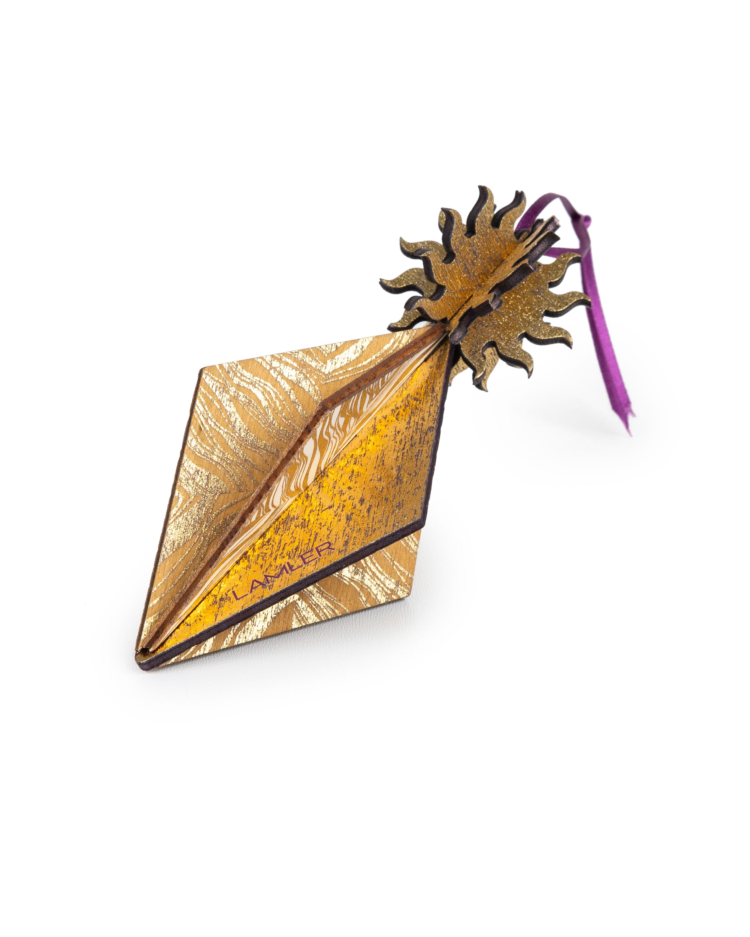 Wooden Bauble | Seed Head in Purple