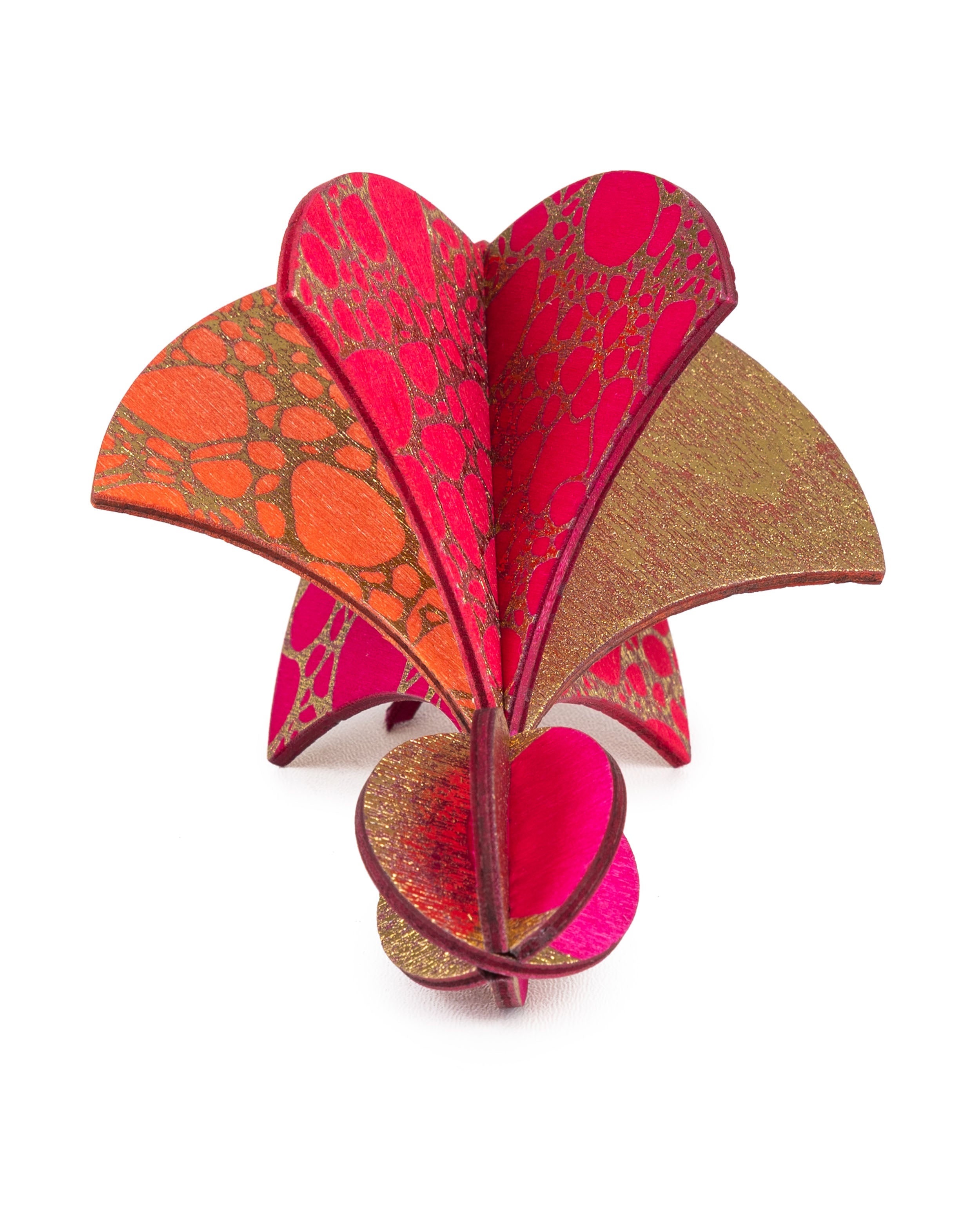 Wooden Bauble | Parachute in Hot Pink/Orange