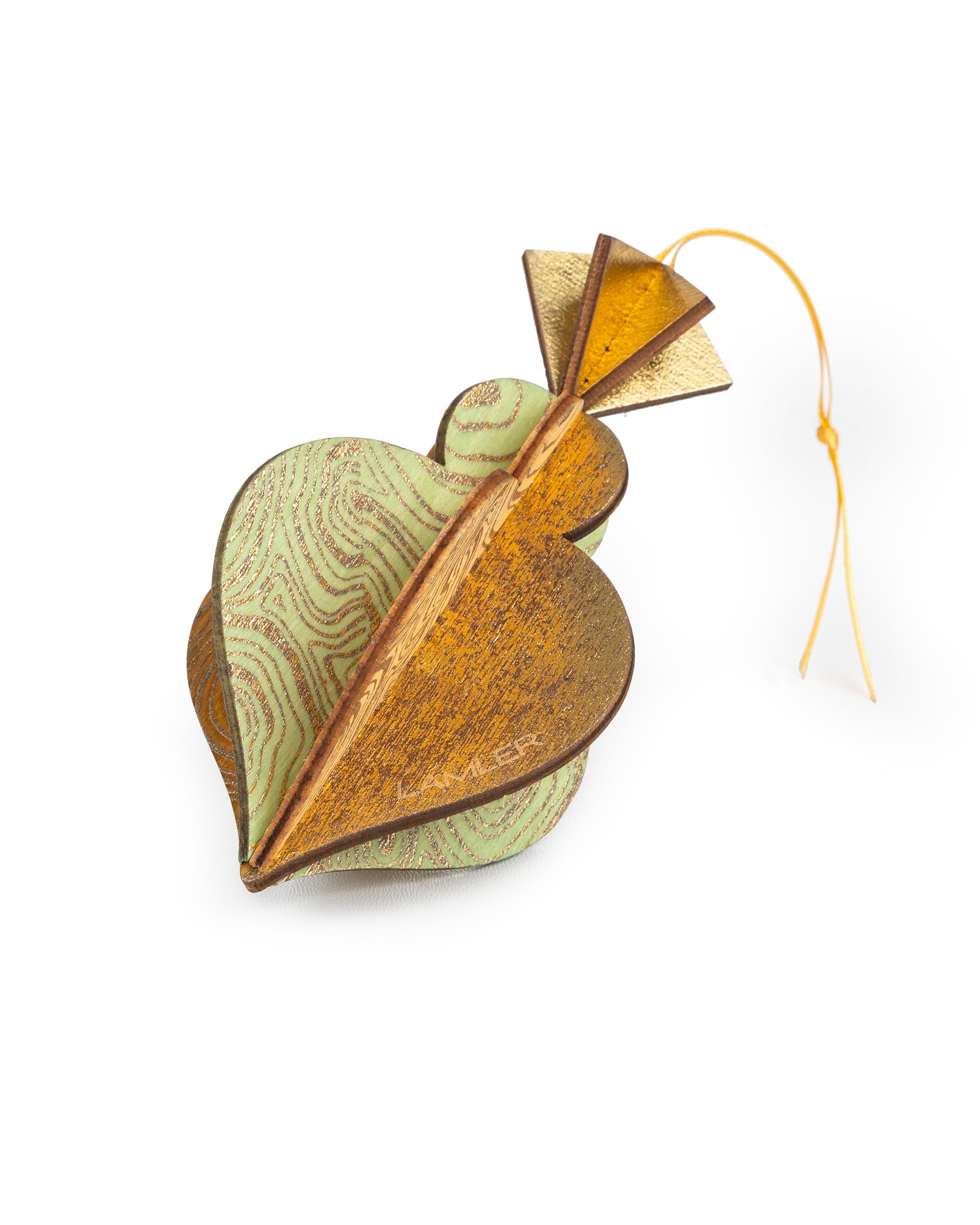 Wooden Bauble | PontyPine in Pale Yellow/Soft Green