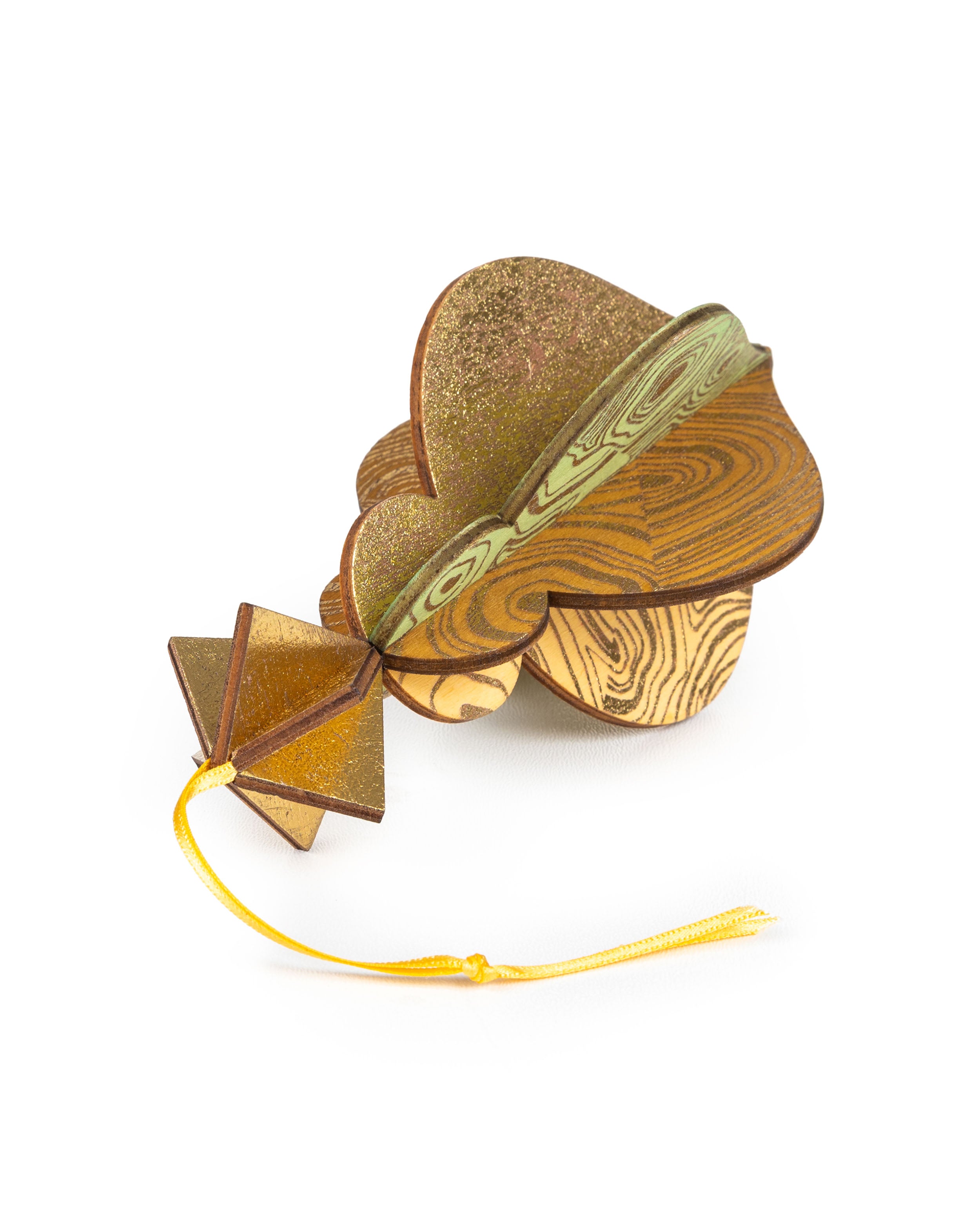 Wooden Bauble | PontyPine in Pale Yellow/Soft Green