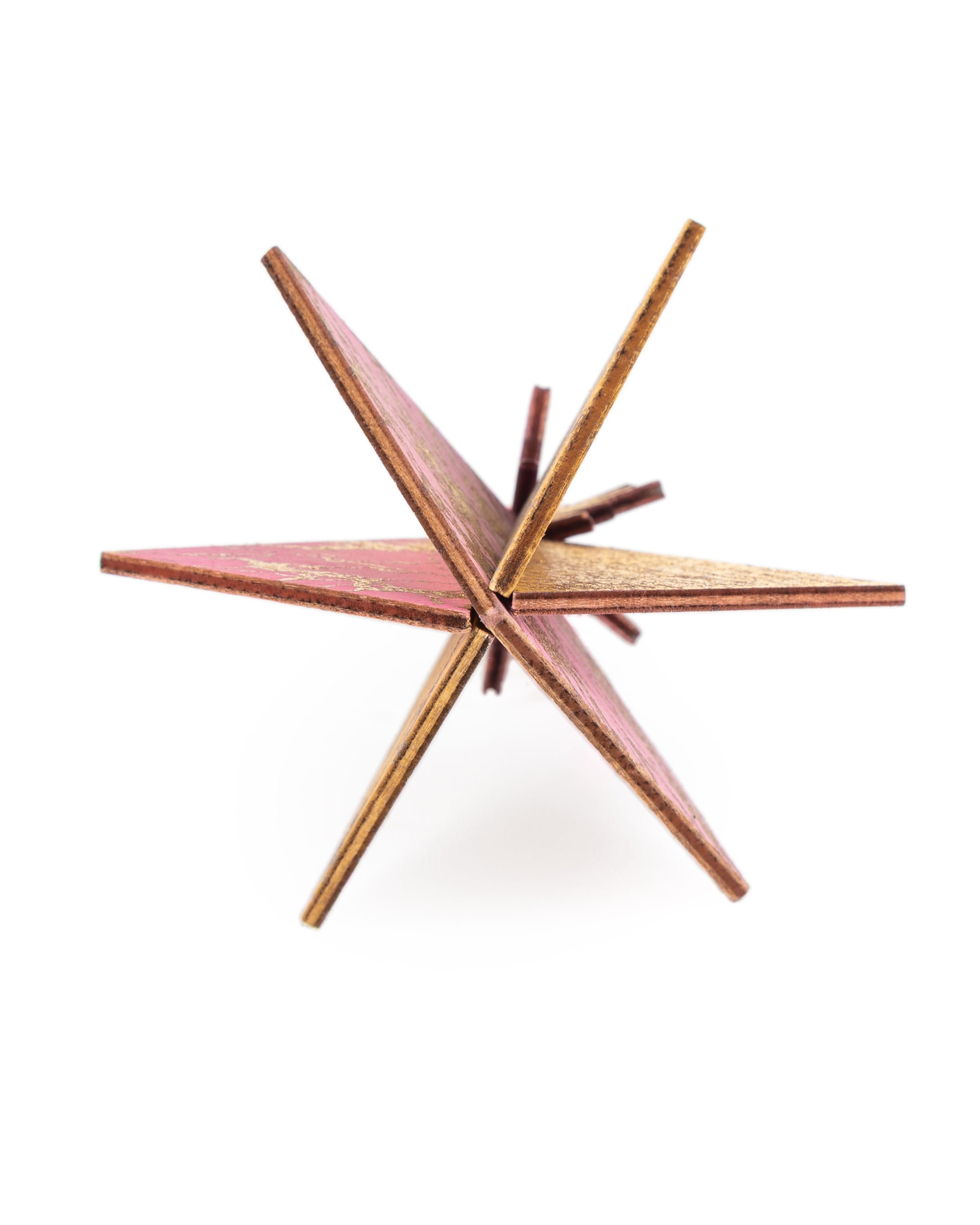 Wooden Bauble | Diamond Tile in Pink
