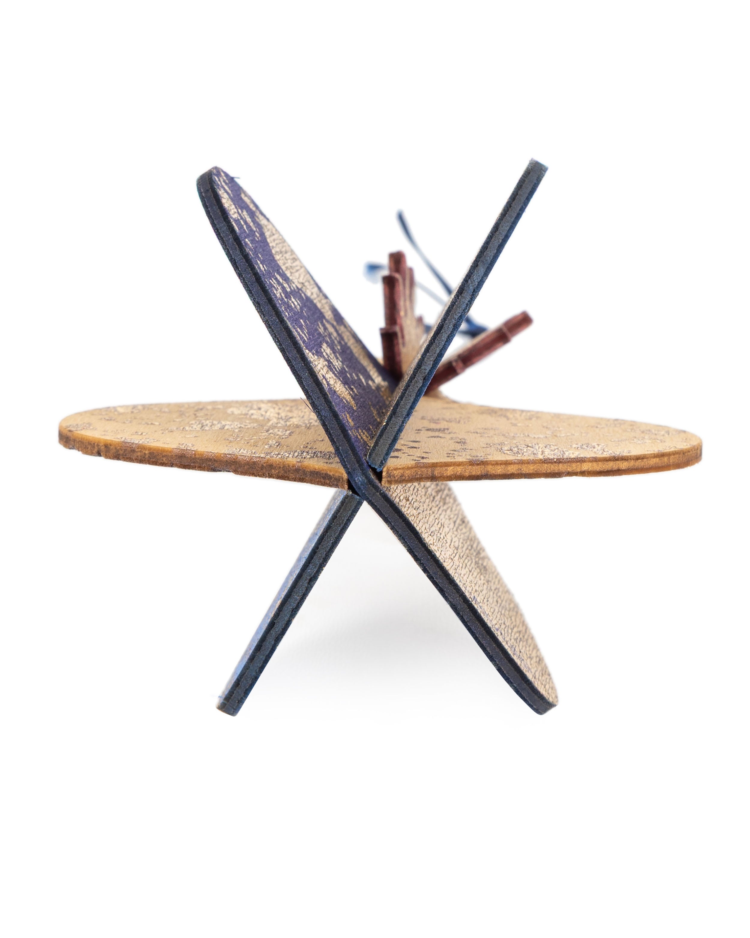 Wooden Bauble | Meringue in Midnight Blue