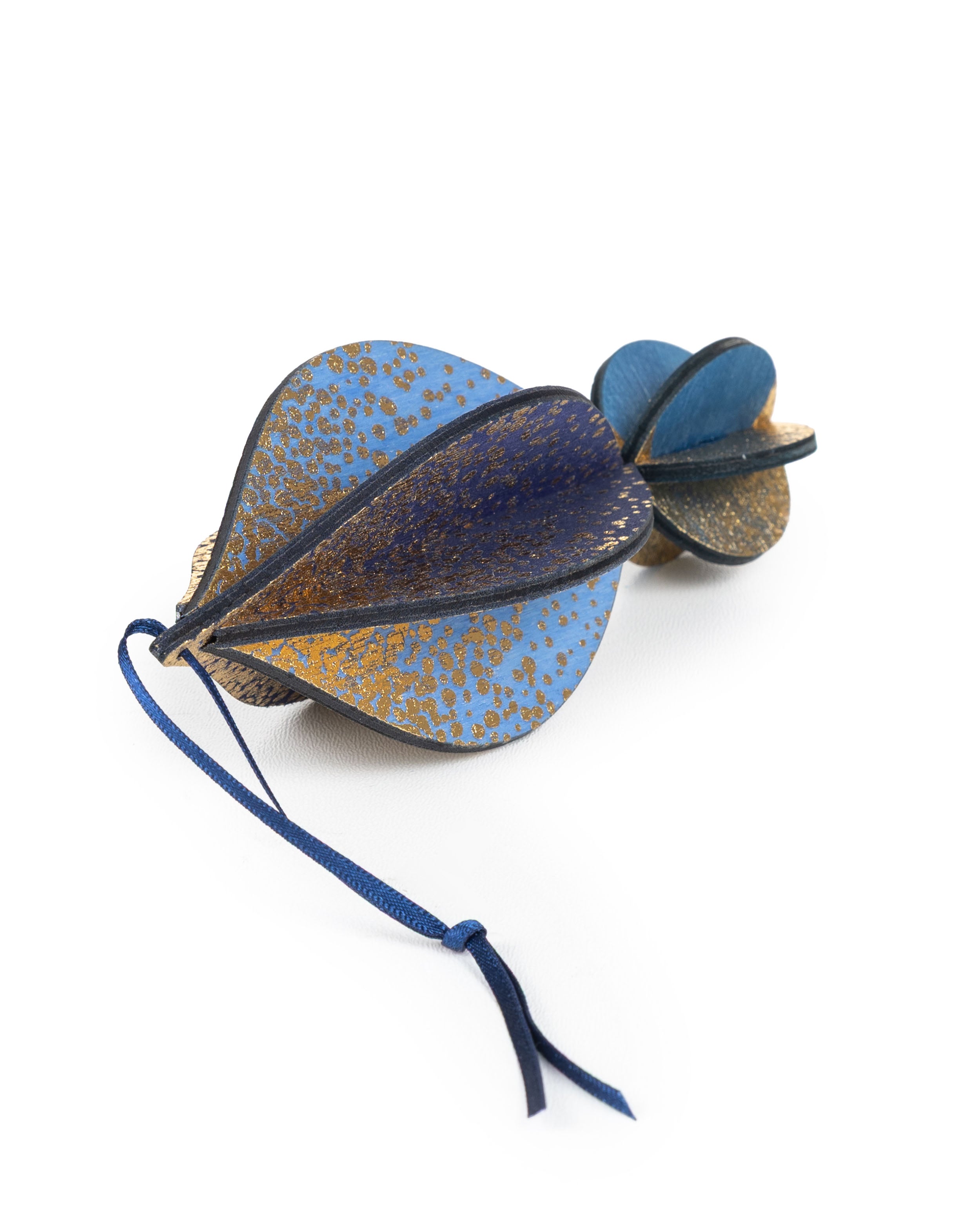 Wooden Bauble | Petal in Midnight Blue