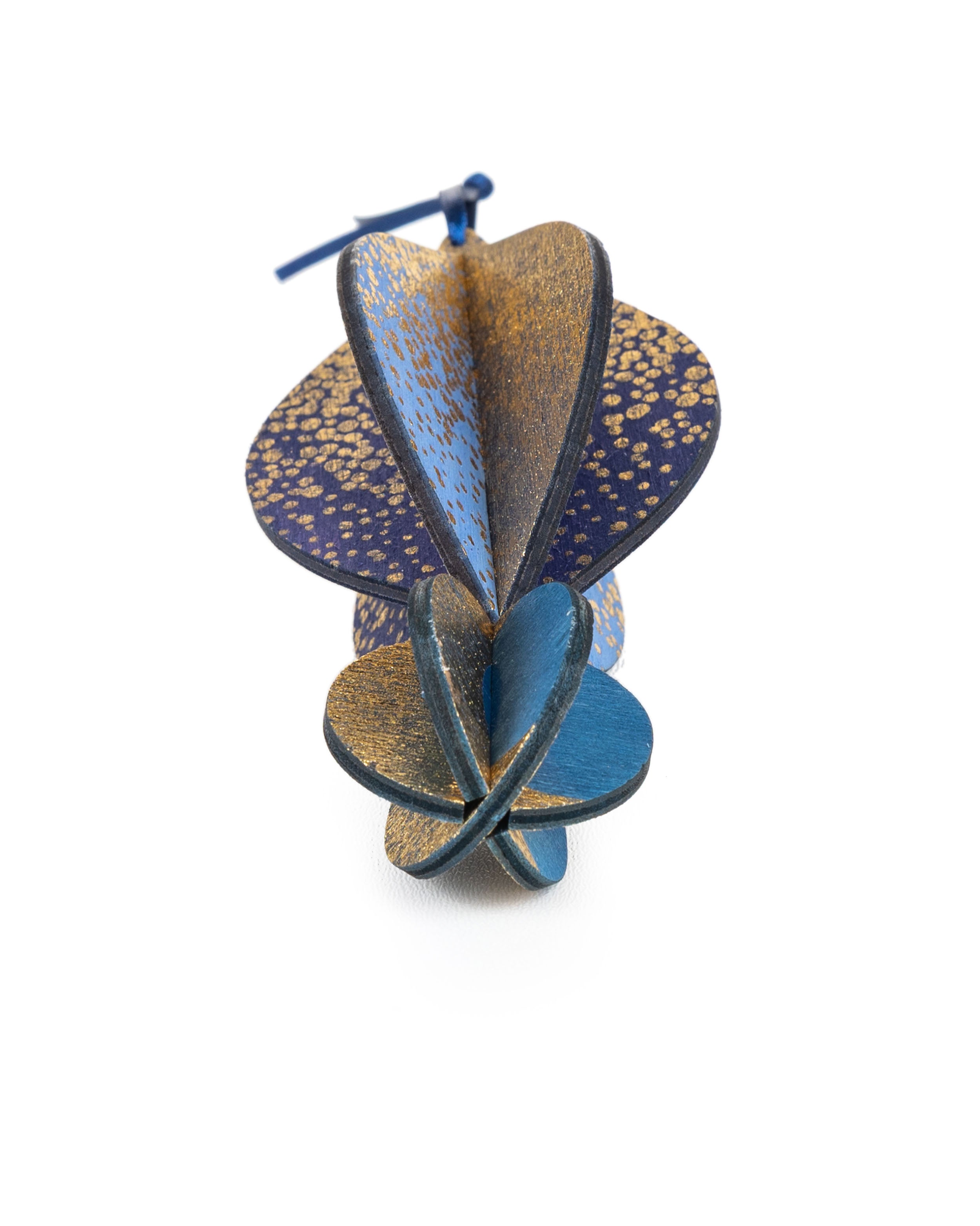 Wooden Bauble | Petal in Midnight Blue