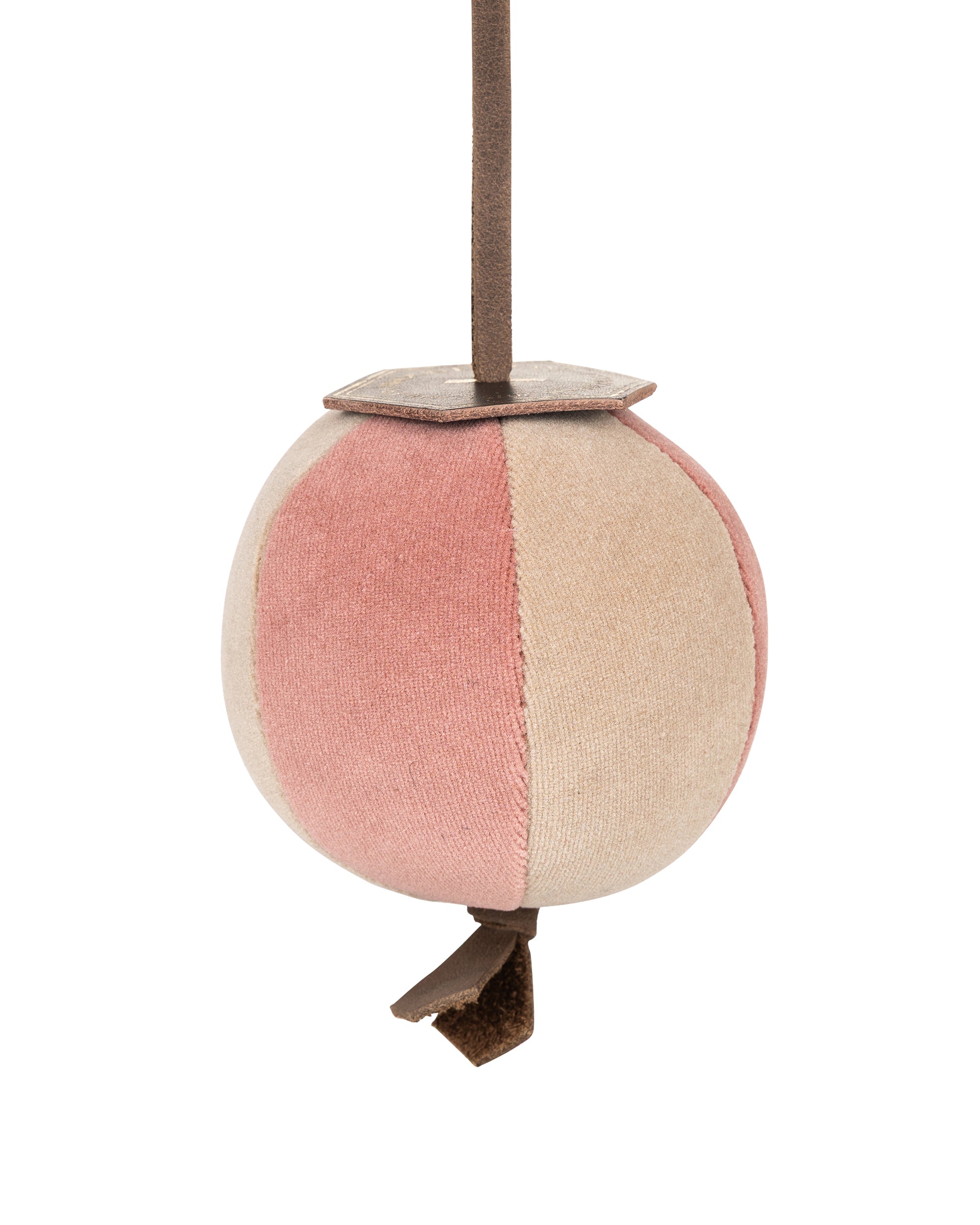 Velvet Segment Bauble | Powder Pink/Sand