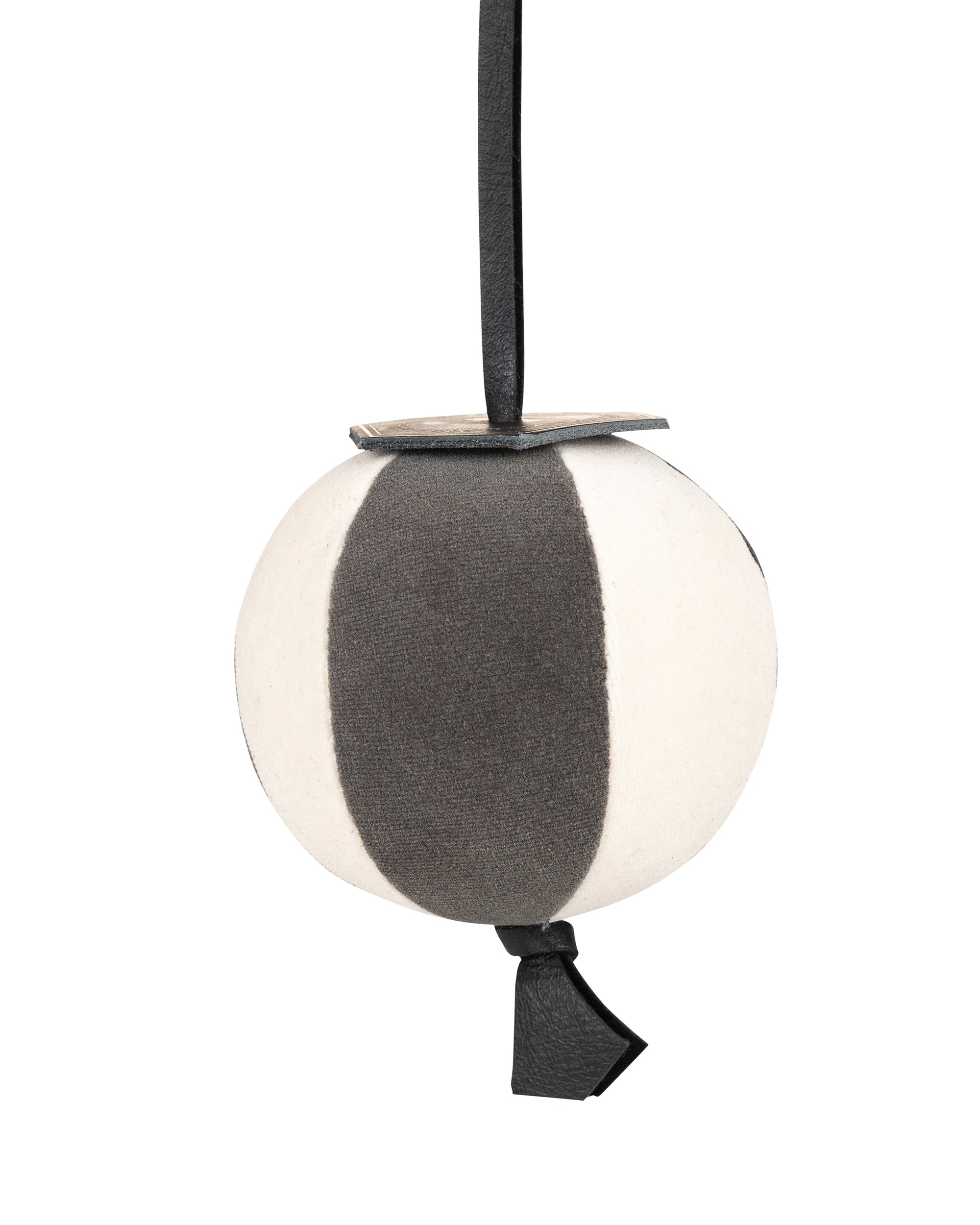Velvet Segment Bauble | Ivory/Charcoal