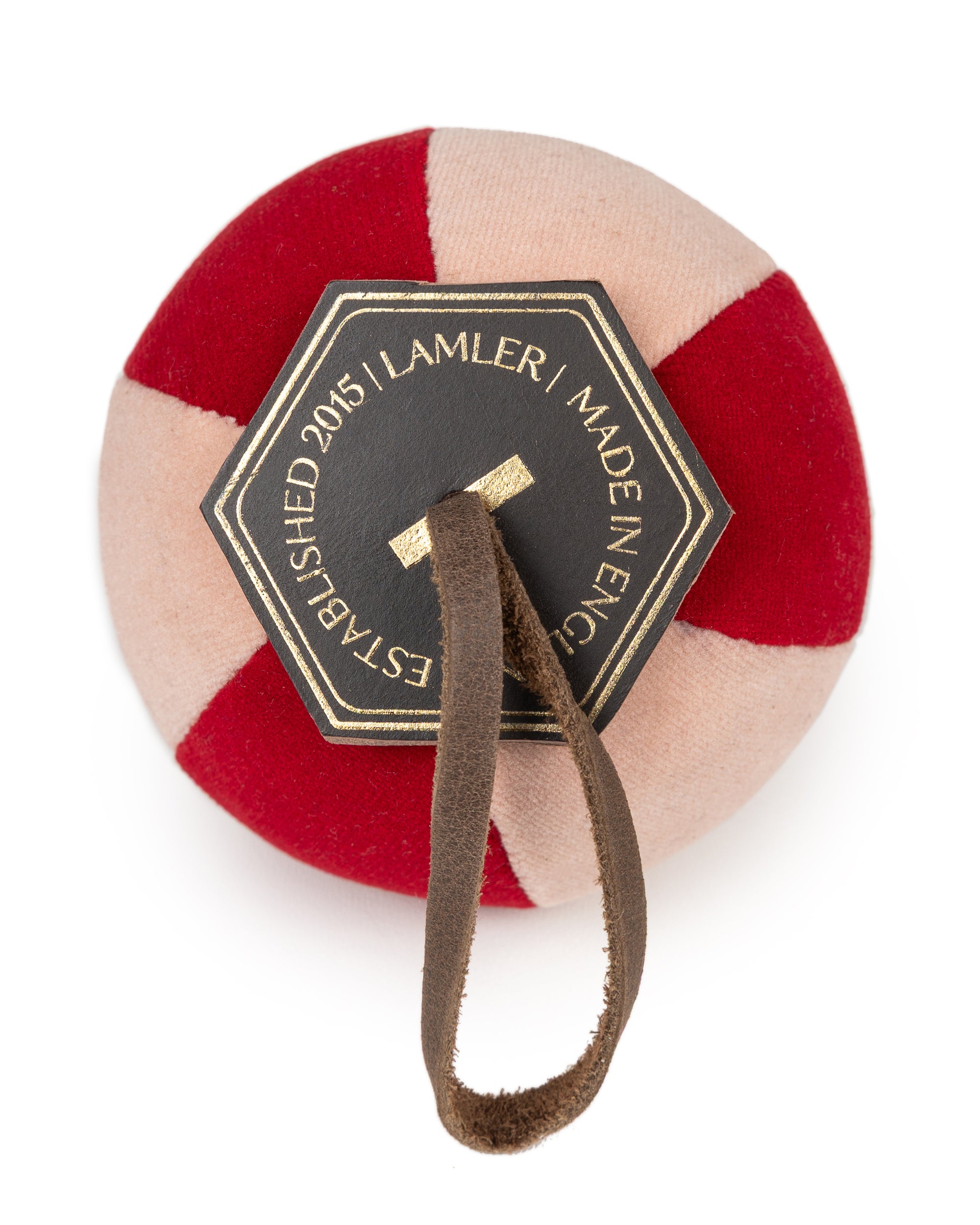 Velvet Segment Bauble | Powder Pink/Hot Red