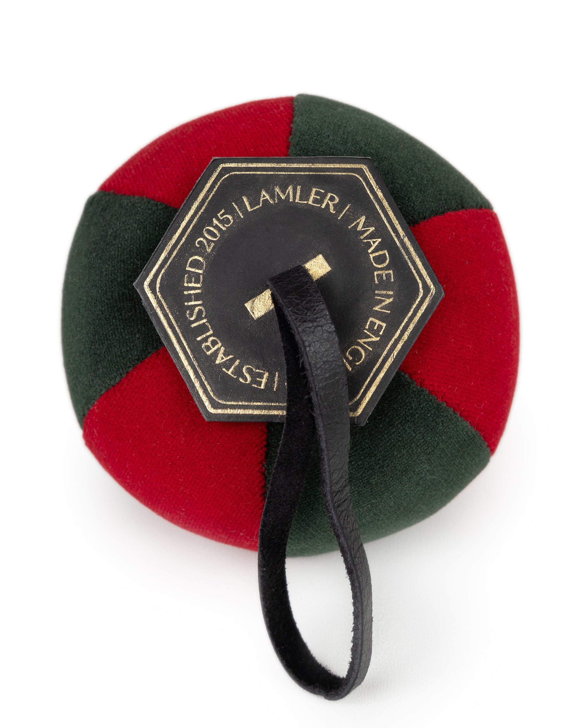 Velvet Segment Bauble | Forest Green/Hot Red