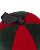 Velvet Segment Bauble | Forest Green/Hot Red