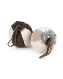 Velvet Segment Bauble | Ivory/Sand
