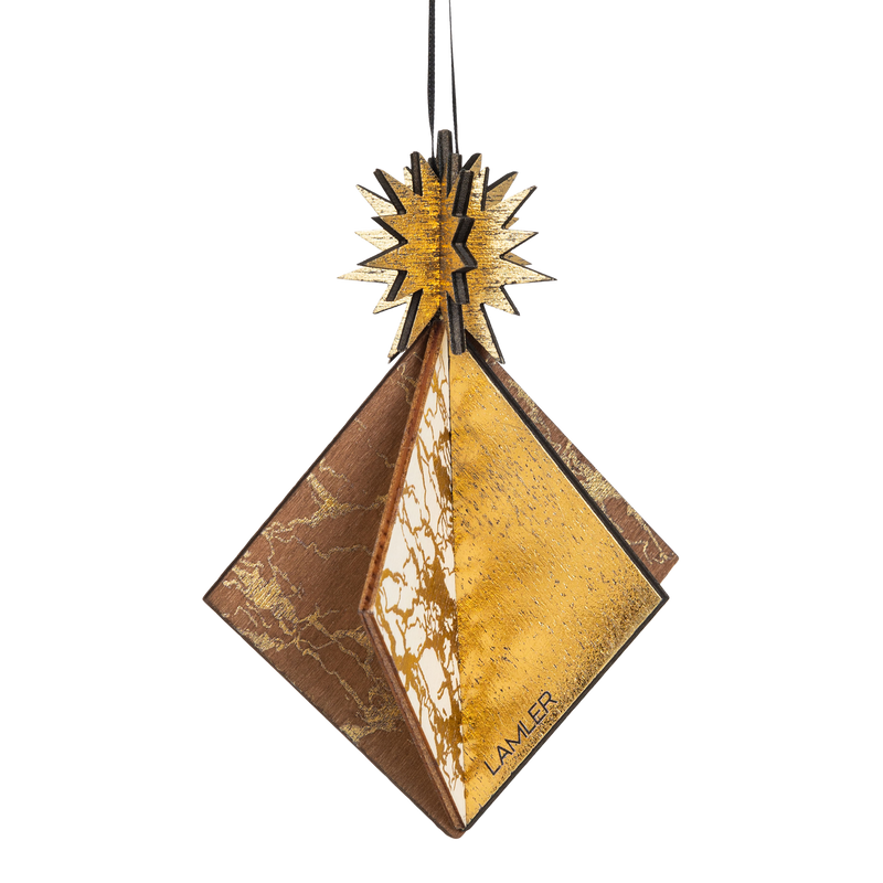 Wooden Bauble | Diamond Tile in Coffee/Black