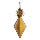 Wooden Bauble | Seed Head in Black/Ochre