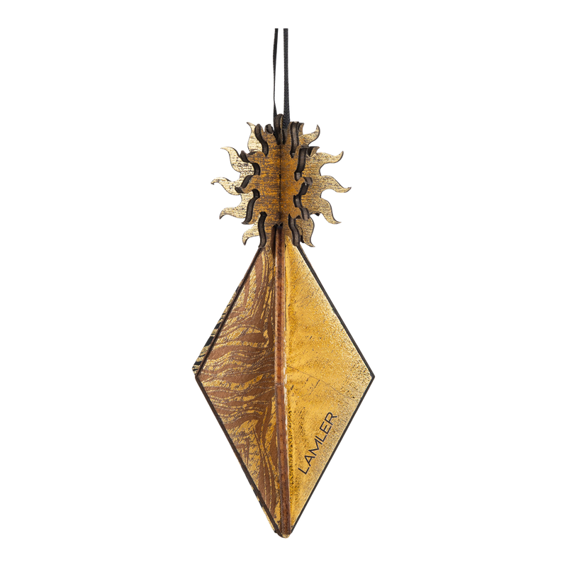 Wooden Bauble | Seed Head in Black/Ochre