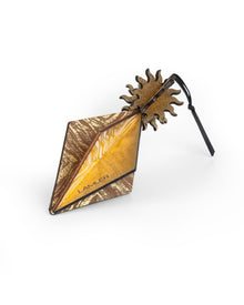 Wooden Bauble | Seed Head in Black/Ochre