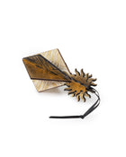 Wooden Bauble | Seed Head in Black/Ochre