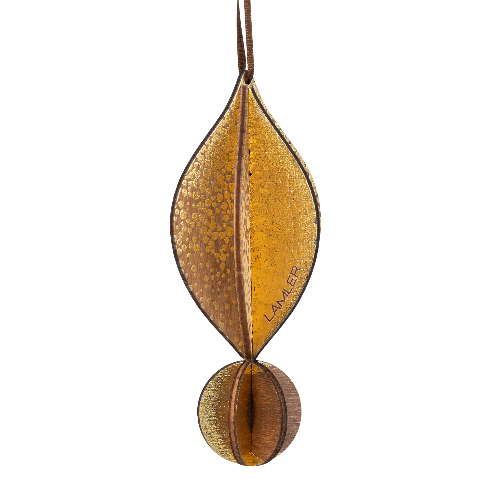 Wooden Bauble | Petal in Coffee/Bone