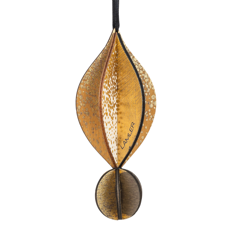 Wooden Bauble | Petal in Coffee/Black