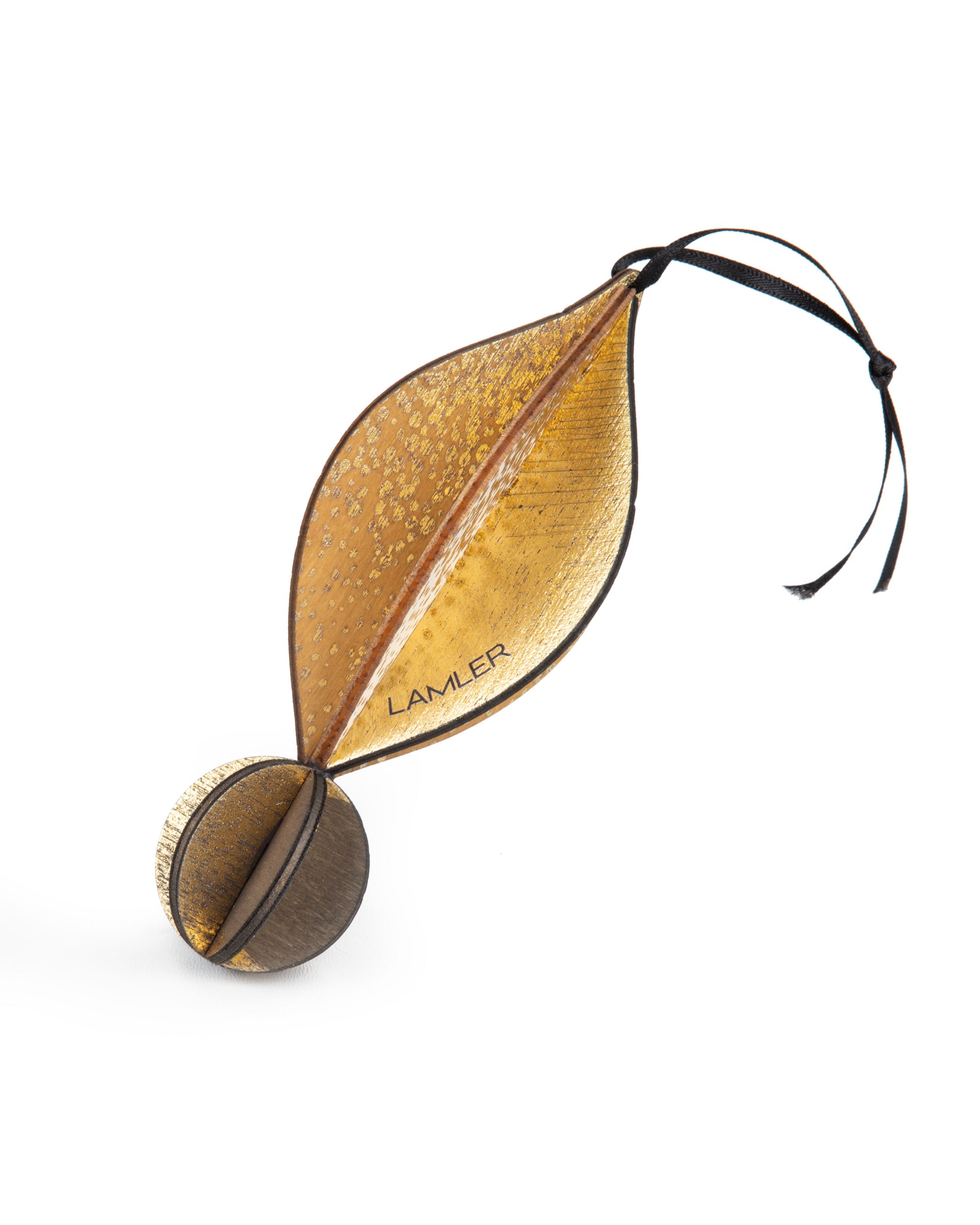 Wooden Bauble | Petal in Coffee/Black