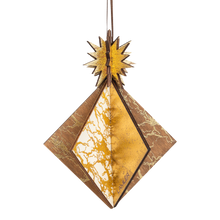 Wooden Bauble | Diamond Tile in Coffee/Bone