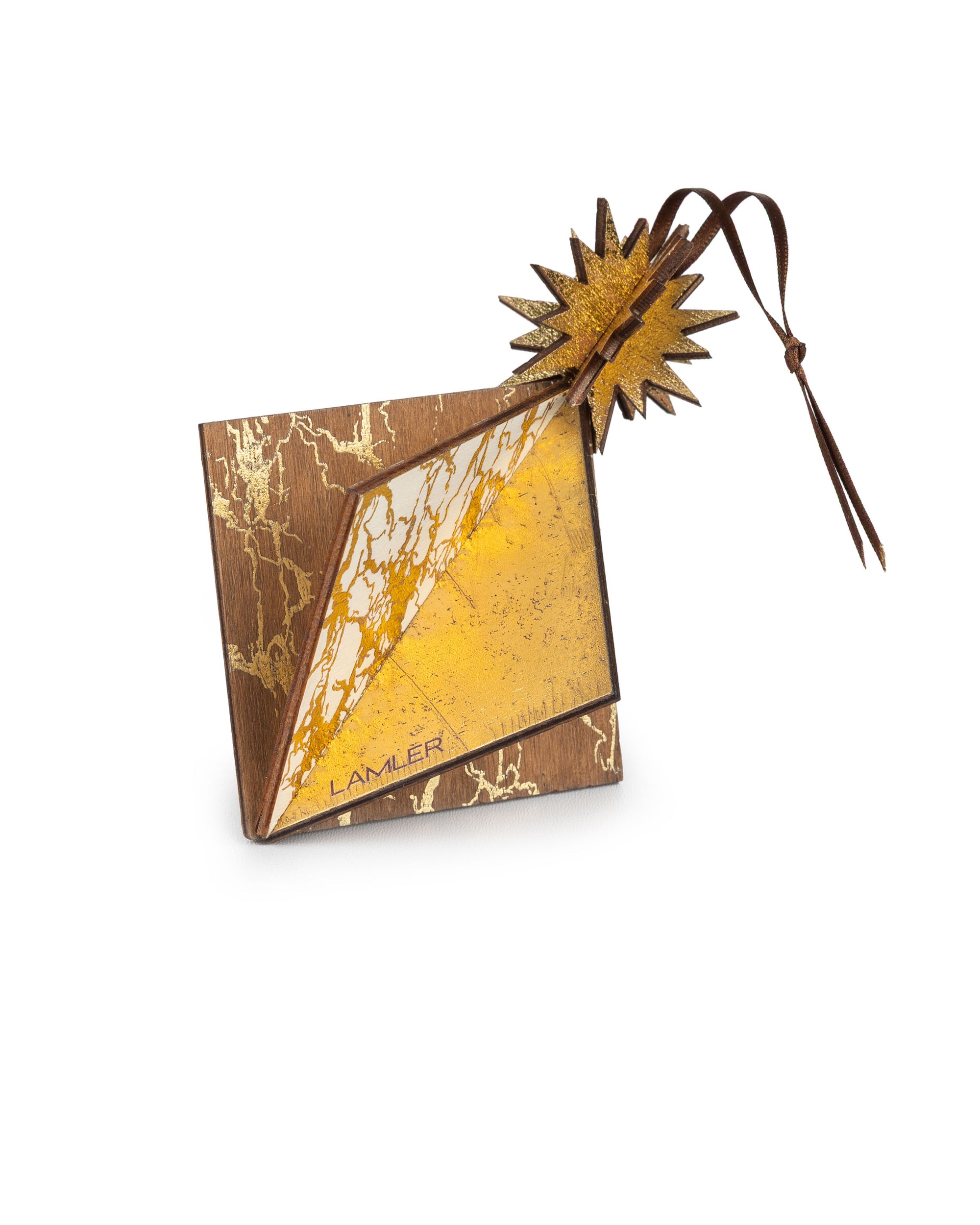 Wooden Bauble | Diamond Tile in Coffee/Bone