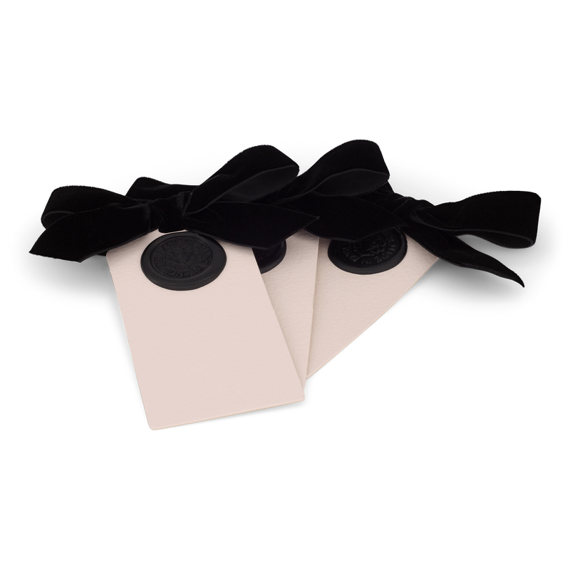 6 Waxed Card Tags | Velum & Black