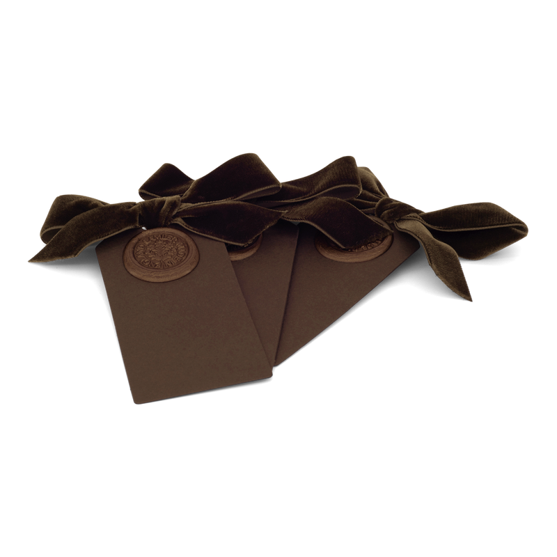 6 Waxed Card Tags | Chocolate