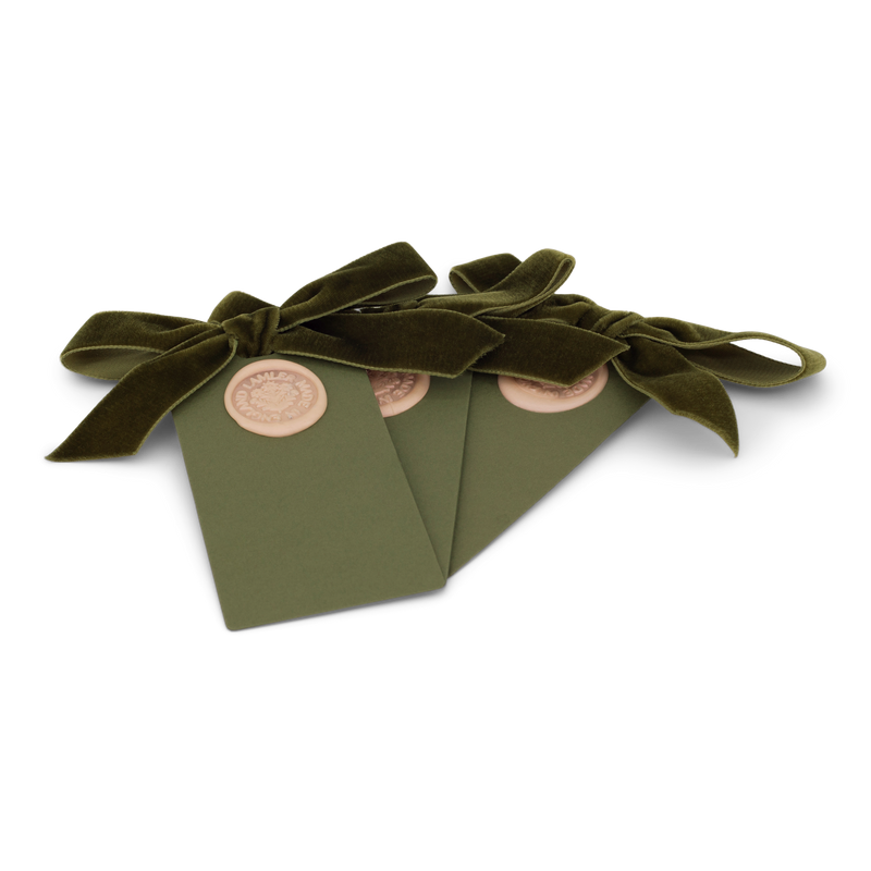 6 Waxed Card Tags | Seaweed Green