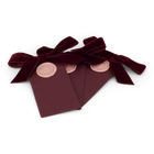 6 Waxed Card Tags | Burgundy