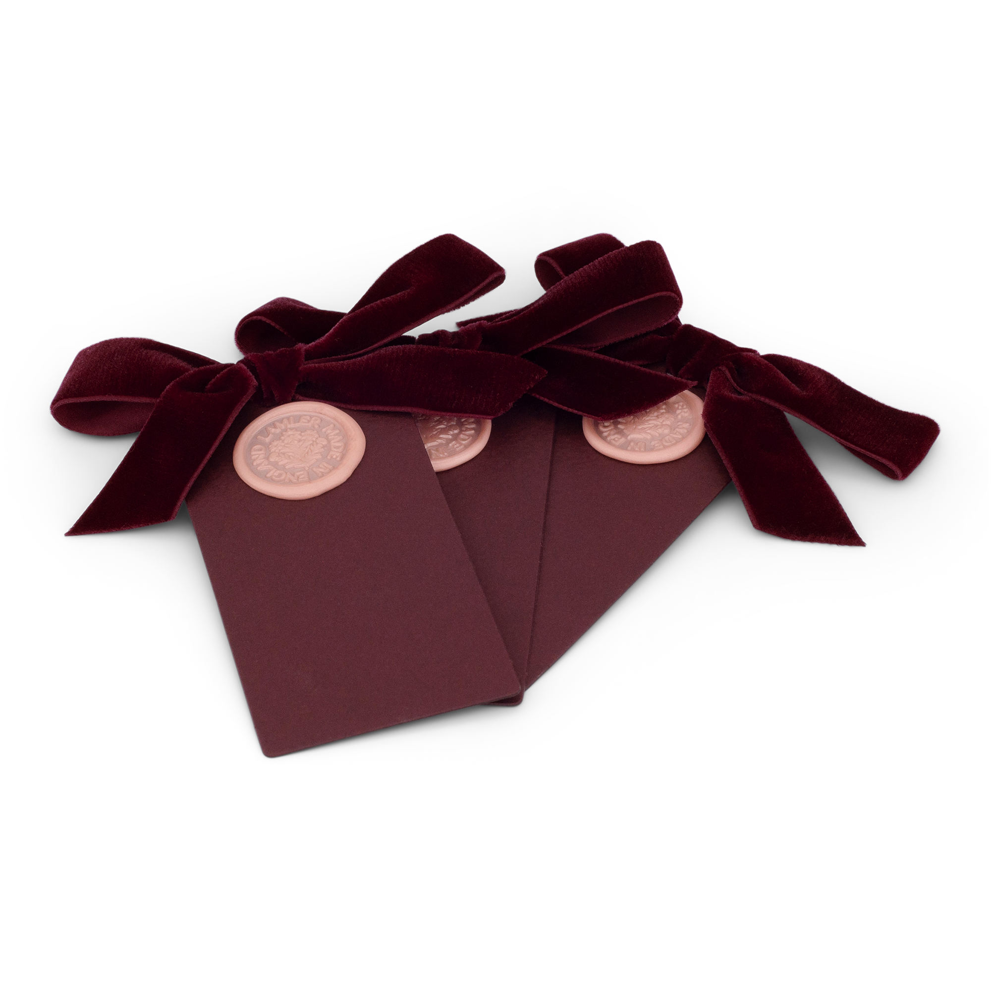 6 Waxed Card Tags | Burgundy