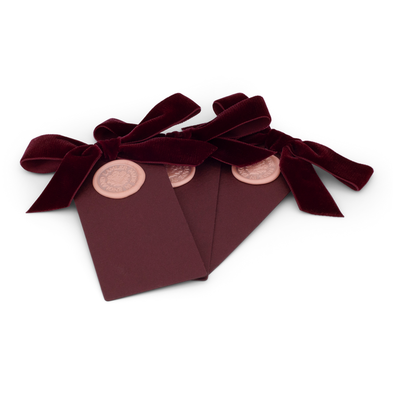 6 Waxed Card Tags | Burgundy