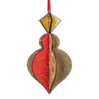 Wooden Bauble | PontyPine in Red/Soft Green