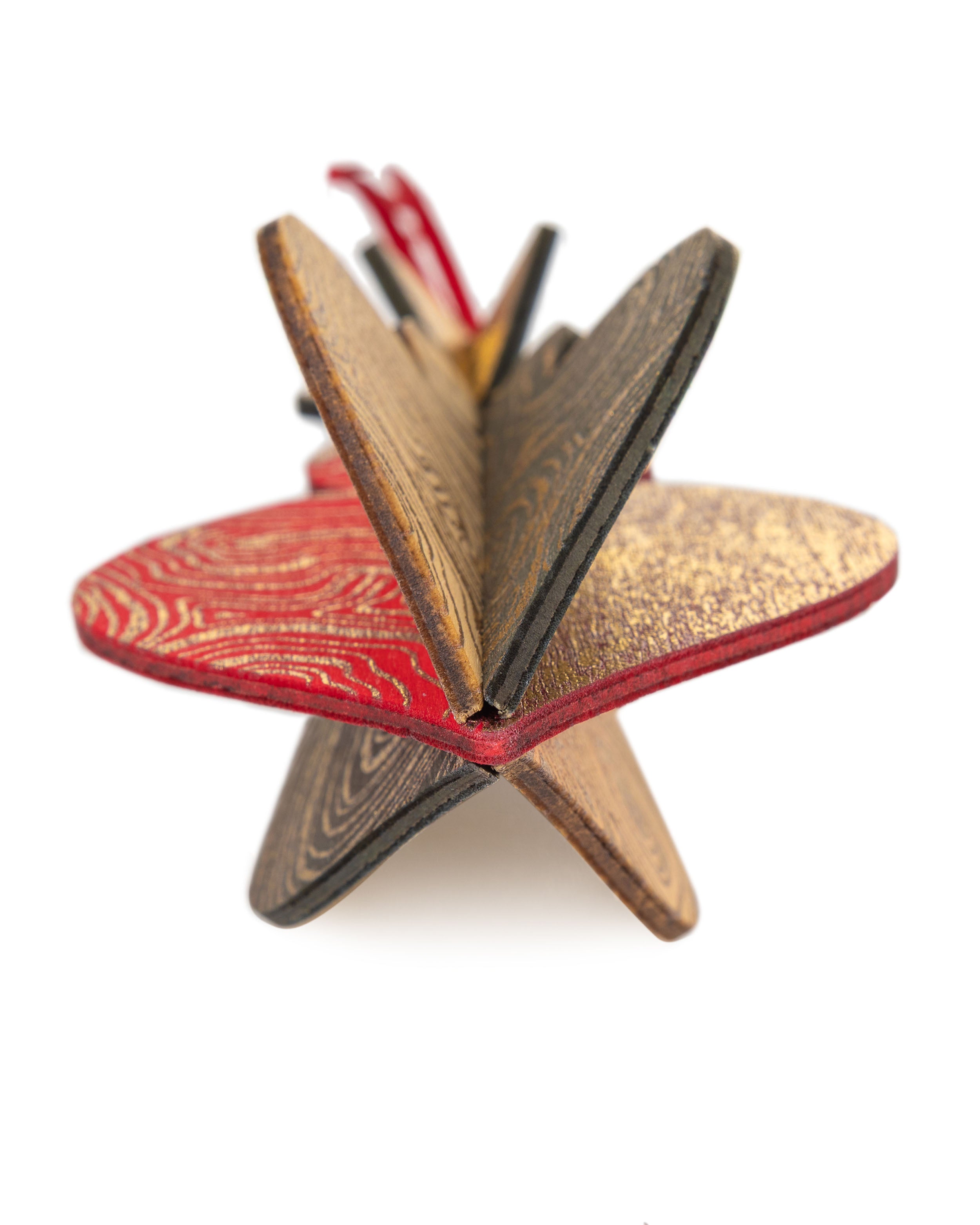 Wooden Bauble | PontyPine in Red/Soft Green