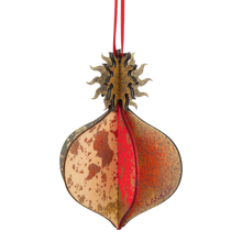 Wooden Bauble | Meringue in Red Wine/Soft Green