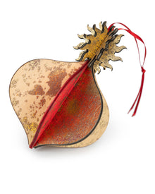 Wooden Bauble | Meringue in Red Wine/Soft Green