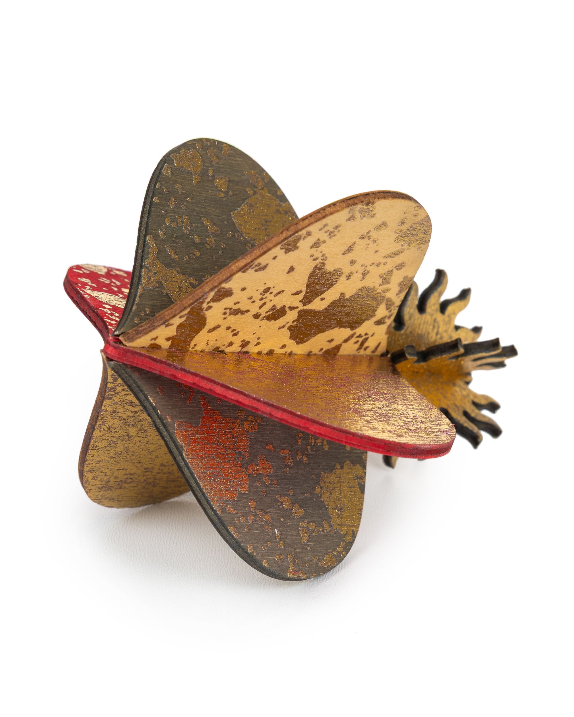 Wooden Bauble | Meringue in Red Wine/Soft Green