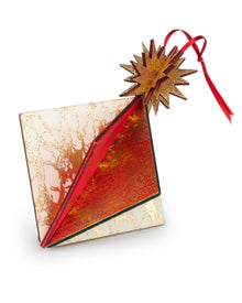 Wooden Bauble | Diamond Tile in Red /Green